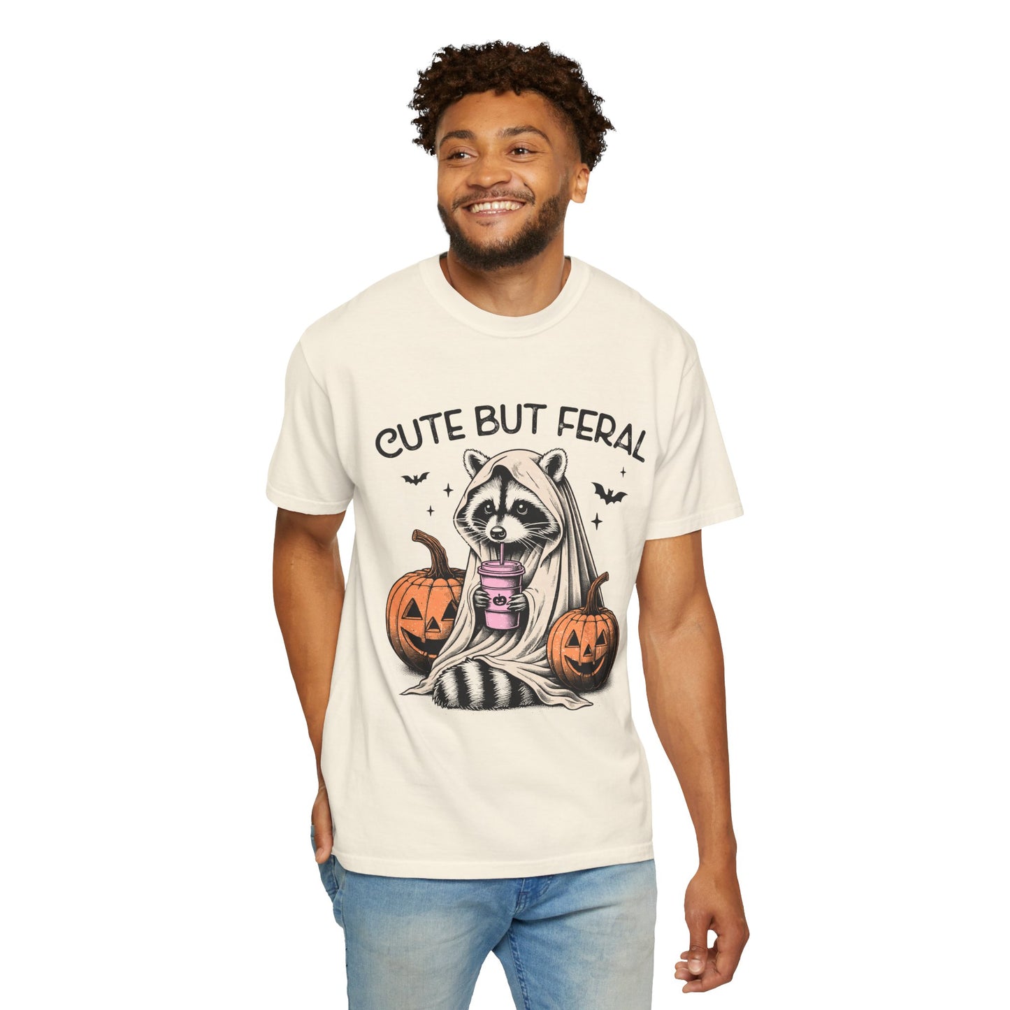 Raccoon Garment-dyed Tee Comfort Color T-shirt - Cute and Feral Halloween Season Gift Ideas