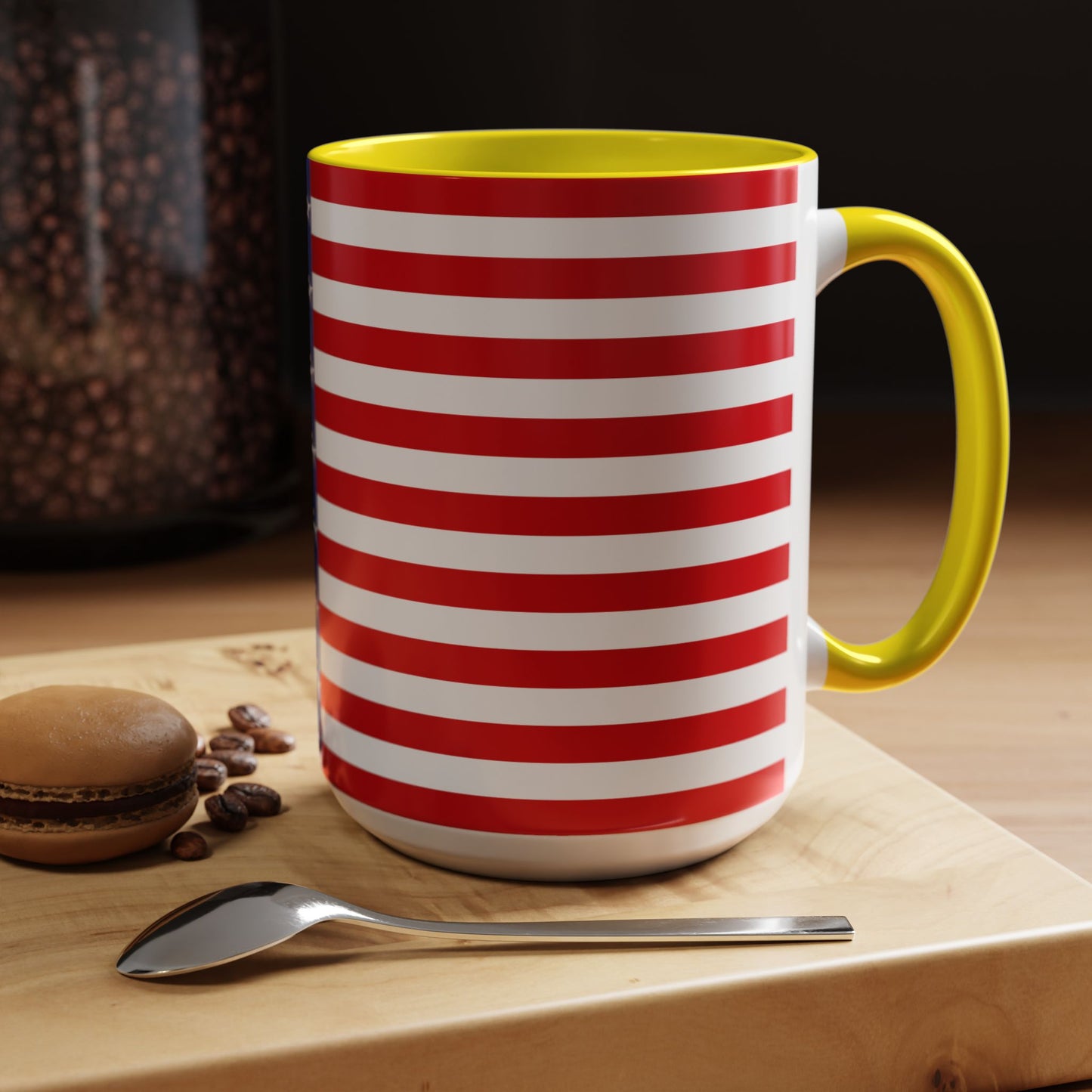 American Stars and Stripes USA Flag Accent Mug | Trending July 4th Gift Idea Coffee Tea Cup
