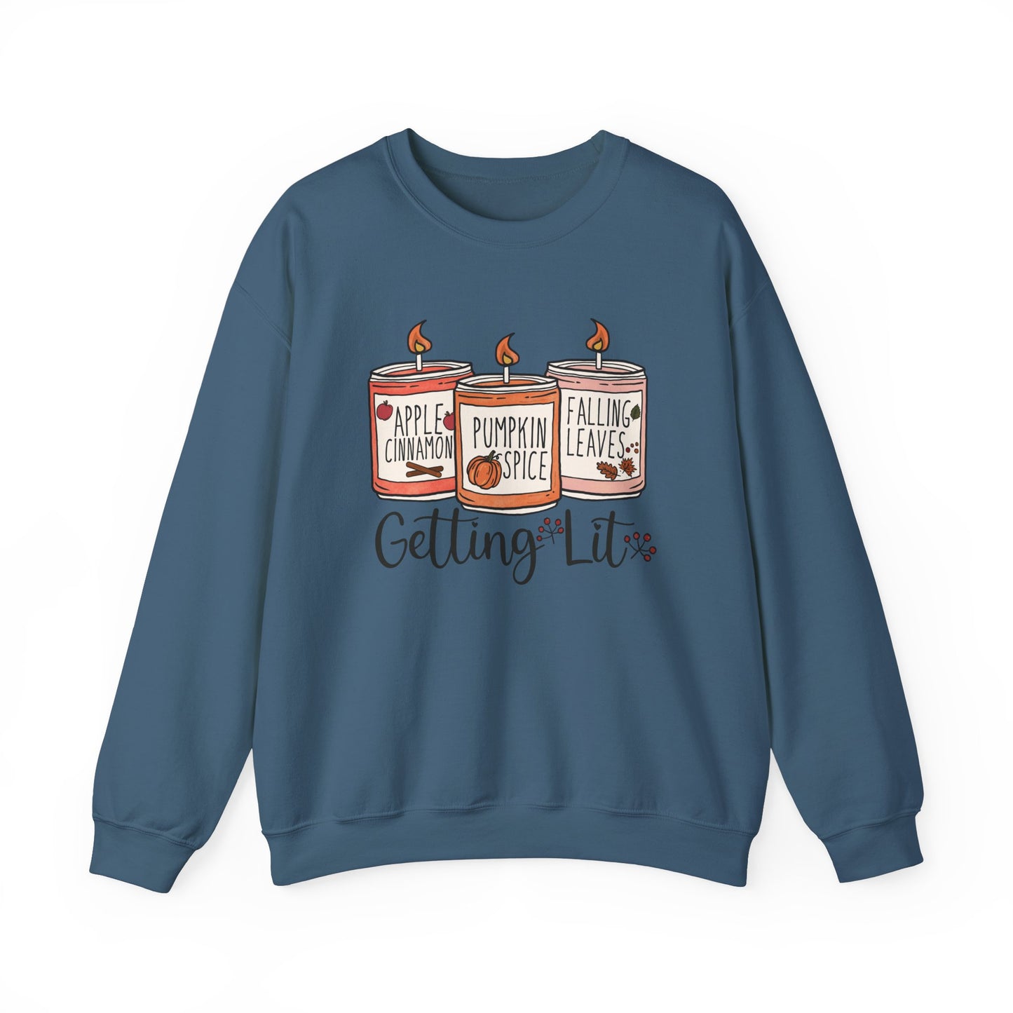 Halloween Candles Fall Season Vibe Unisex Heavy Blend™ Crewneck Sweatshirt