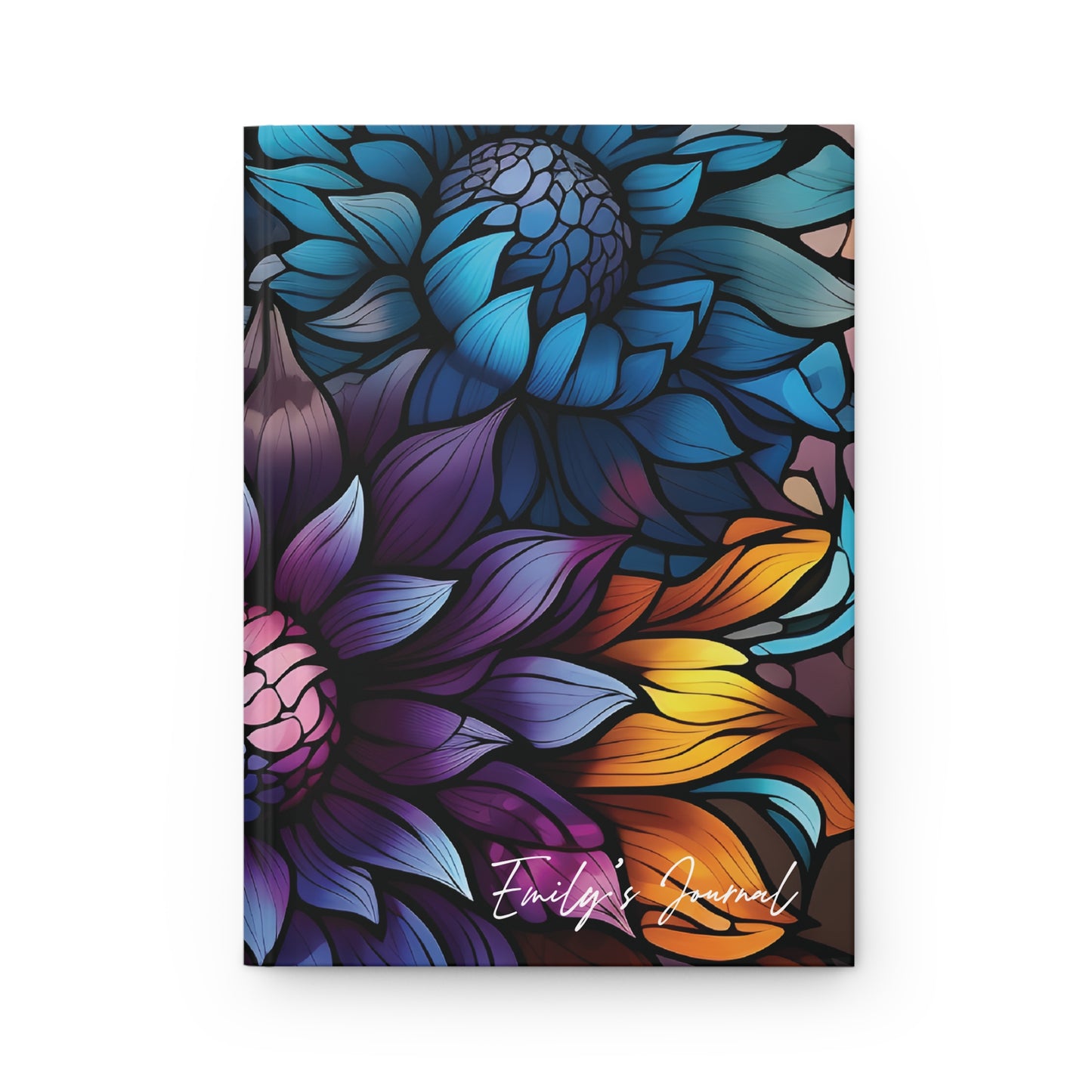 Personalized Name Colorful Floral Flower Hardcover Journal