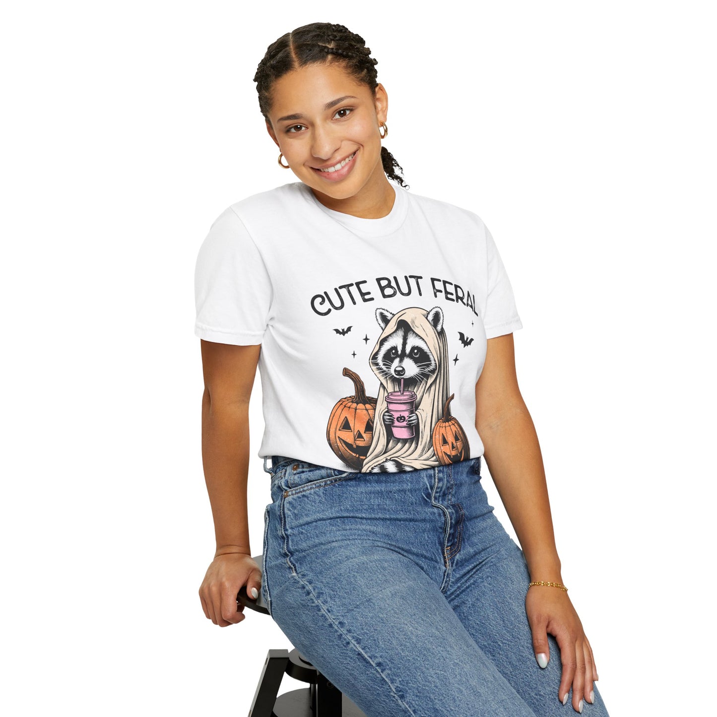 Raccoon Garment-dyed Tee Comfort Color T-shirt - Cute and Feral Halloween Season Gift Ideas
