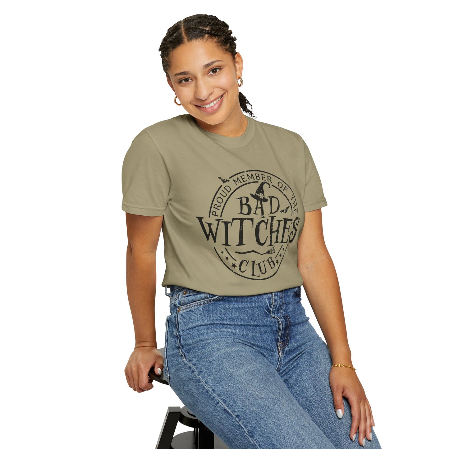 Bad Witches Club Unisex Garment-dyed Tee Comfort Color T-shirt - Halloween Holiday Season Gift Ideas
