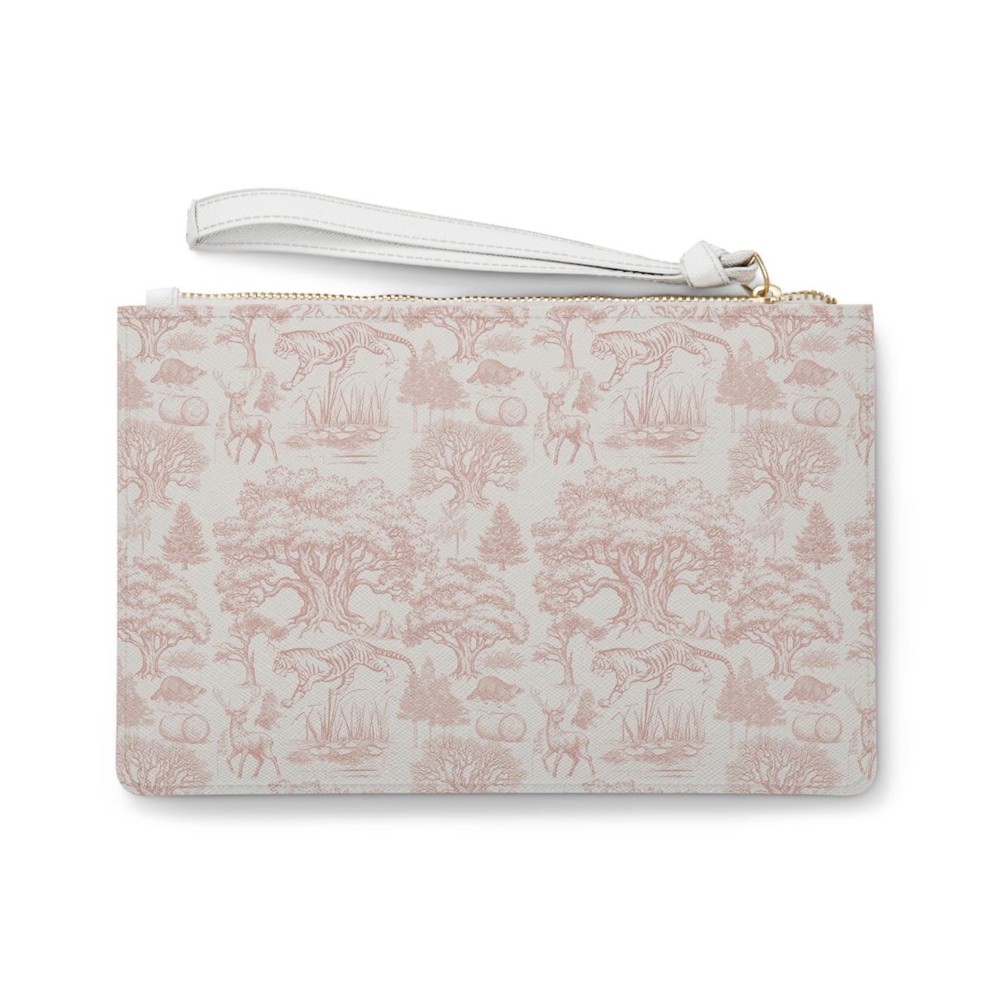 Personalized Name Luxury Vintage Toile De Jouy French Nature Landscape Seamless Pattern Art Version 6 Clutch Bag | Christmas Birthday Gift Ideas