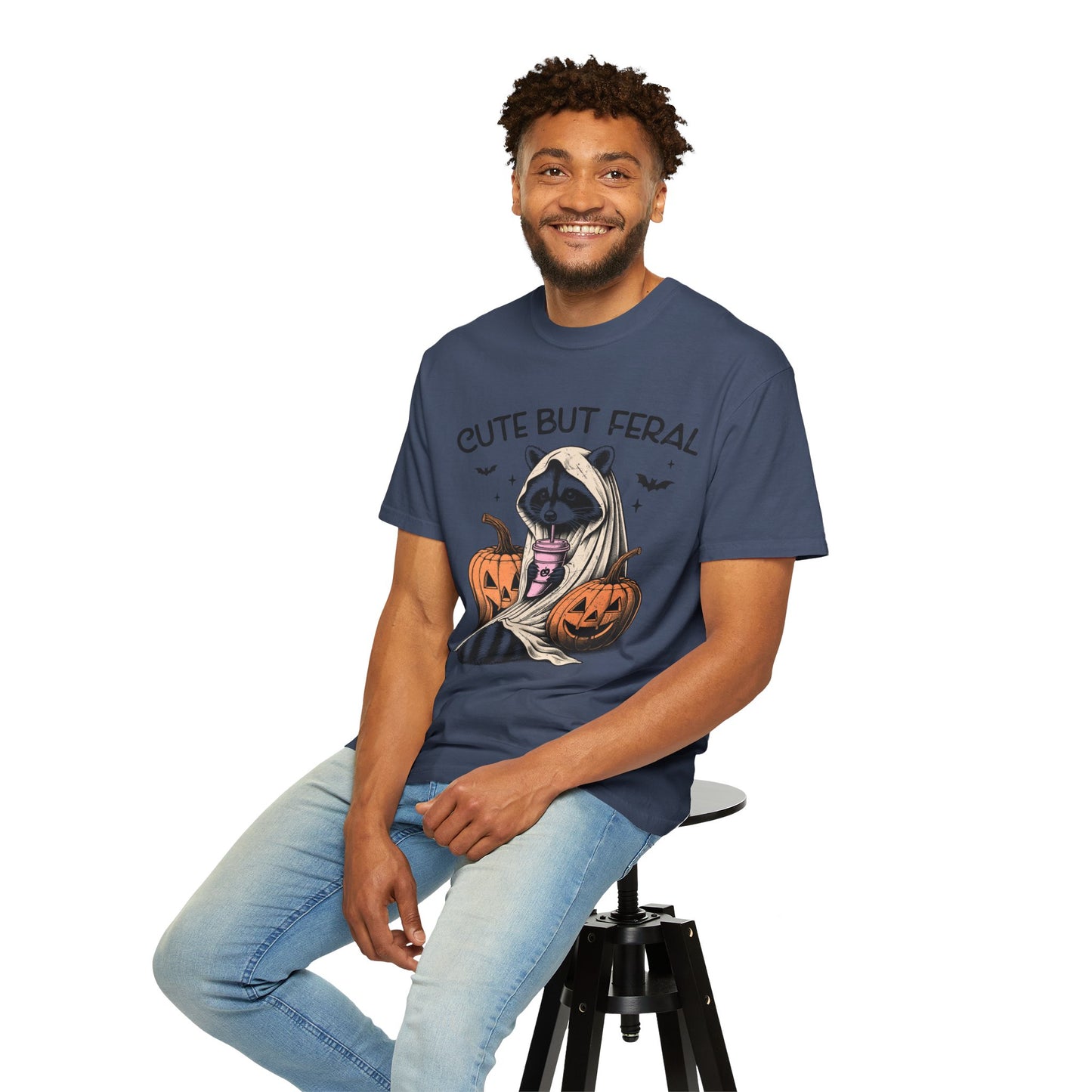 Raccoon Garment-dyed Tee Comfort Color T-shirt - Cute and Feral Halloween Season Gift Ideas