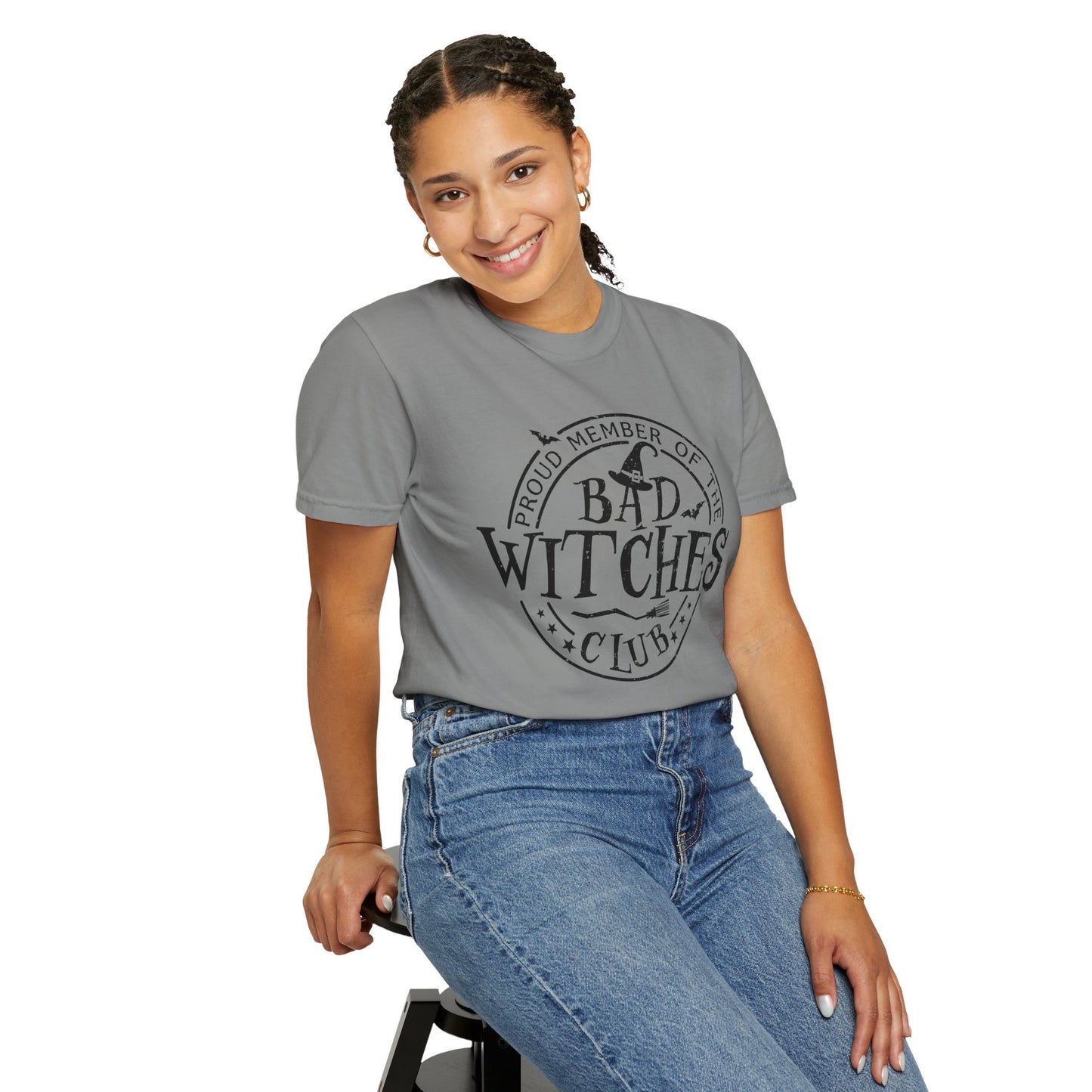 Bad Witches Club Unisex Garment-dyed Tee Comfort Color T-shirt - Halloween Holiday Season Gift Ideas