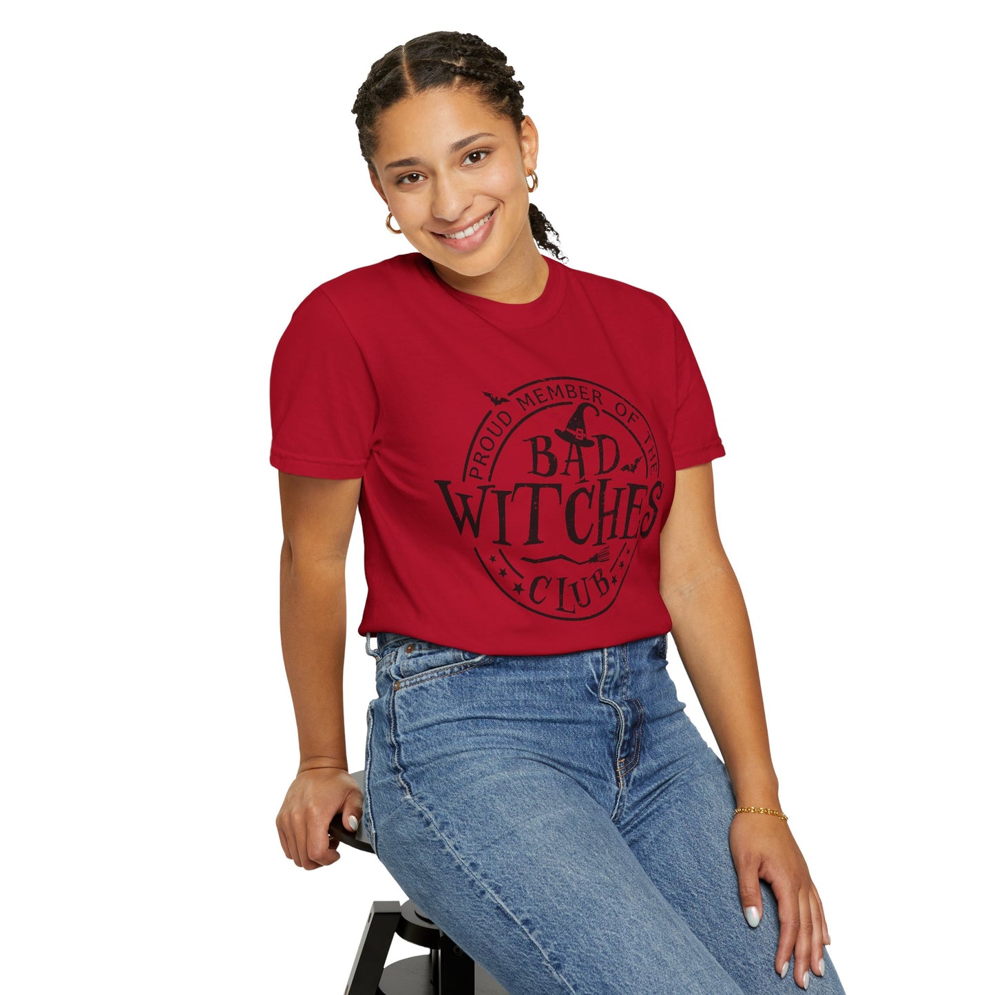 Bad Witches Club Unisex Garment-dyed Tee Comfort Color T-shirt - Halloween Holiday Season Gift Ideas