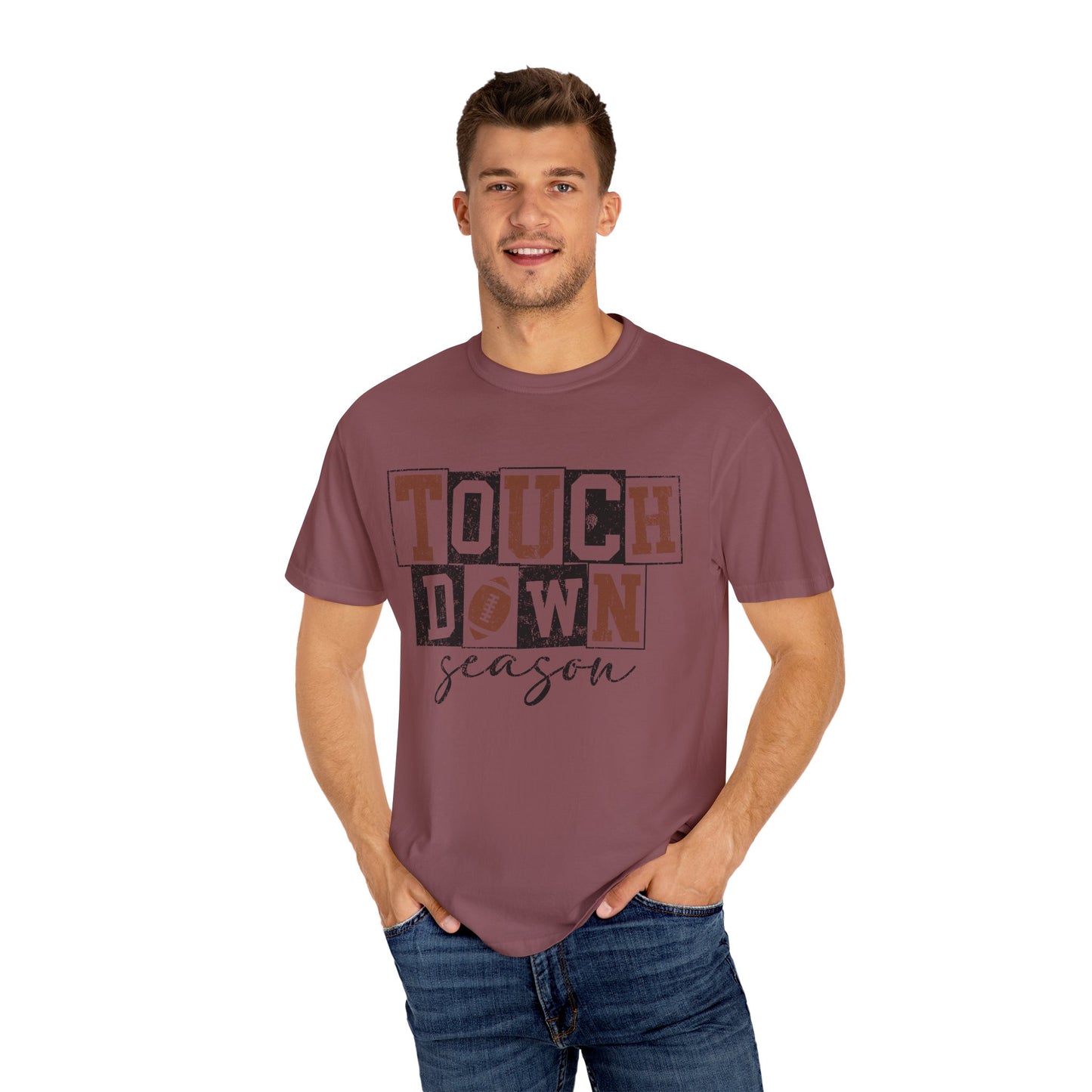 Football Season Unisex Garment-dyed Tee Comfort Color T-shirt - Touch Down Gift Ideas