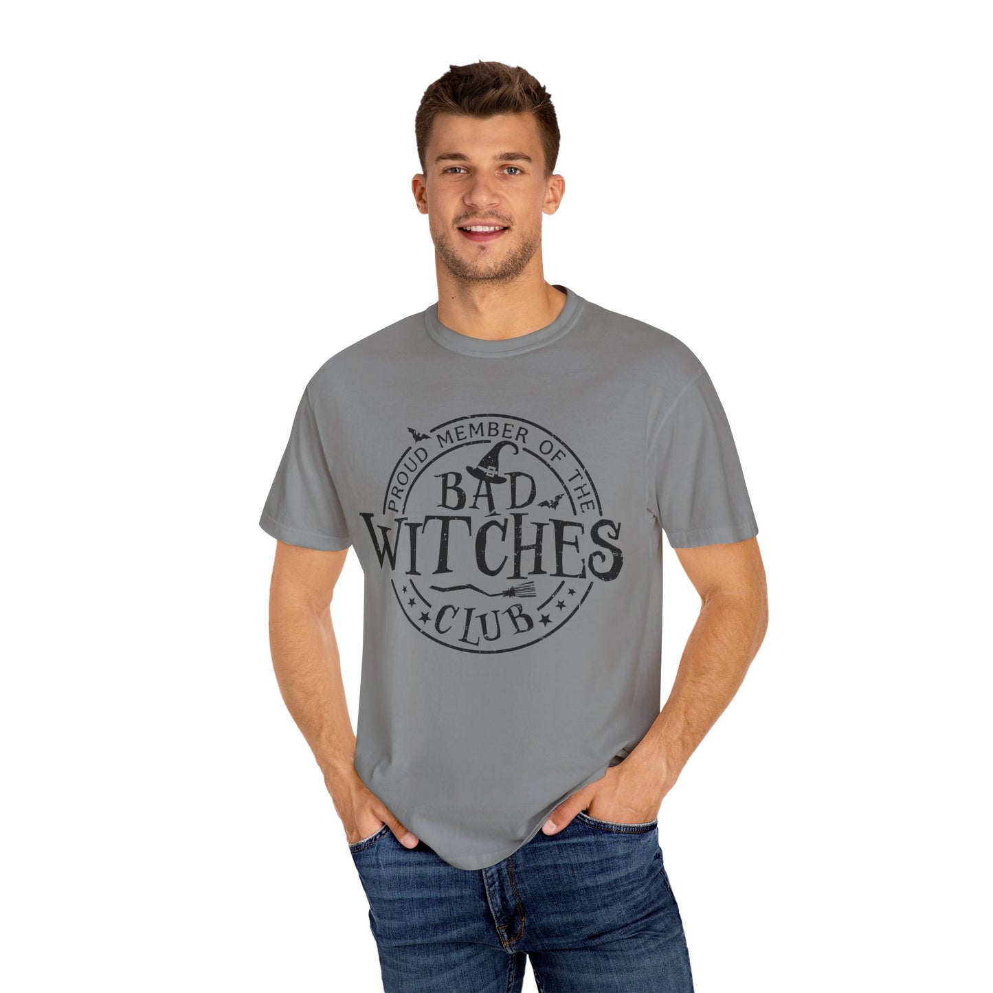 Bad Witches Club Unisex Garment-dyed Tee Comfort Color T-shirt - Halloween Holiday Season Gift Ideas