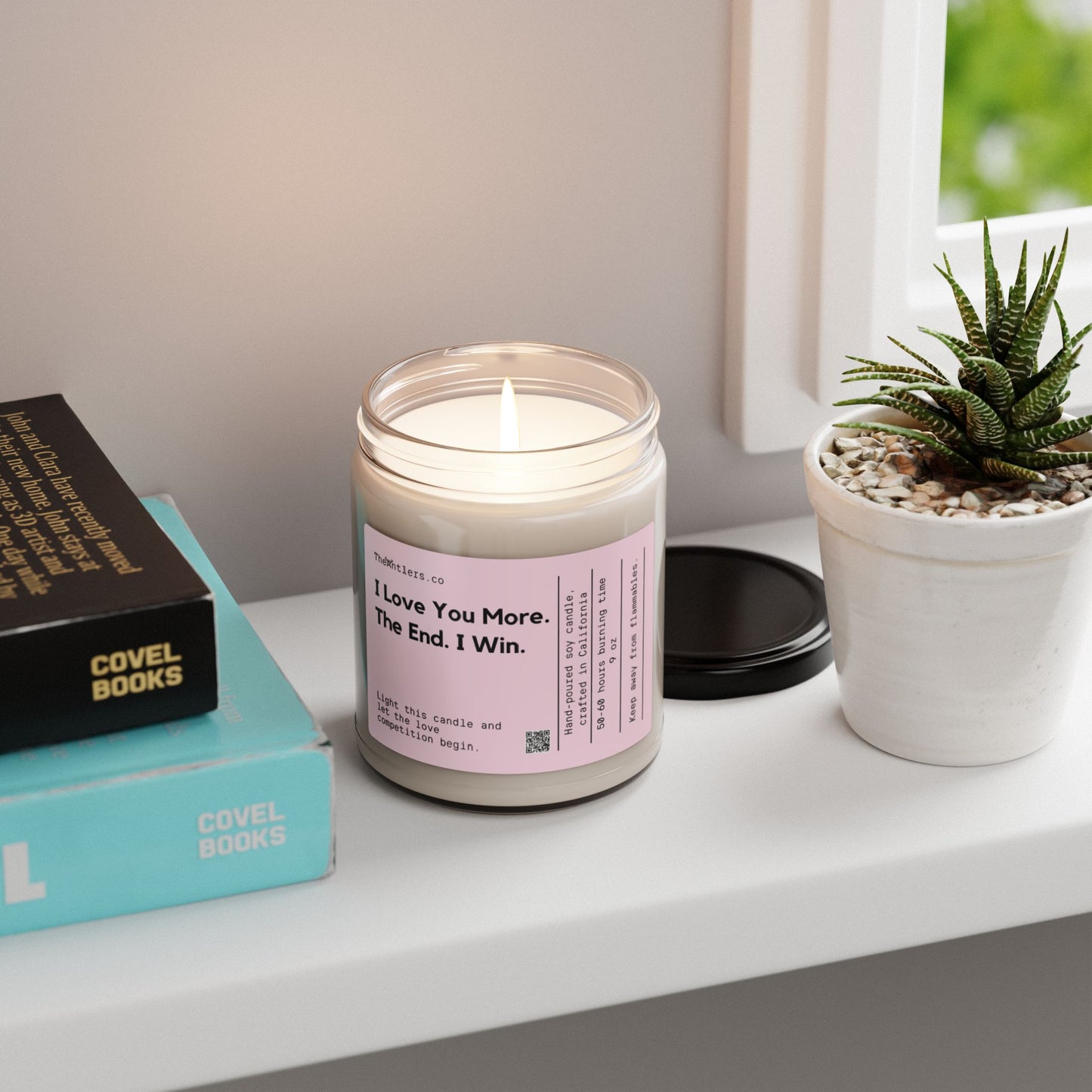 I Love You More The End I Win Competition Soy Wax Candle, Sweet Romantic Couples, Decoration Gift Idea, Eco Friendly 9oz. Candle