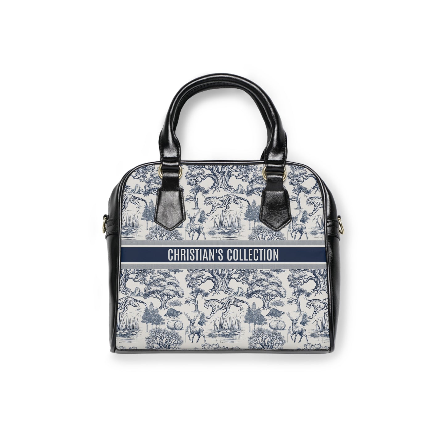 Personalized Shoulder Handbag Toile De Jouy Nature Landscape Pattern Version IA