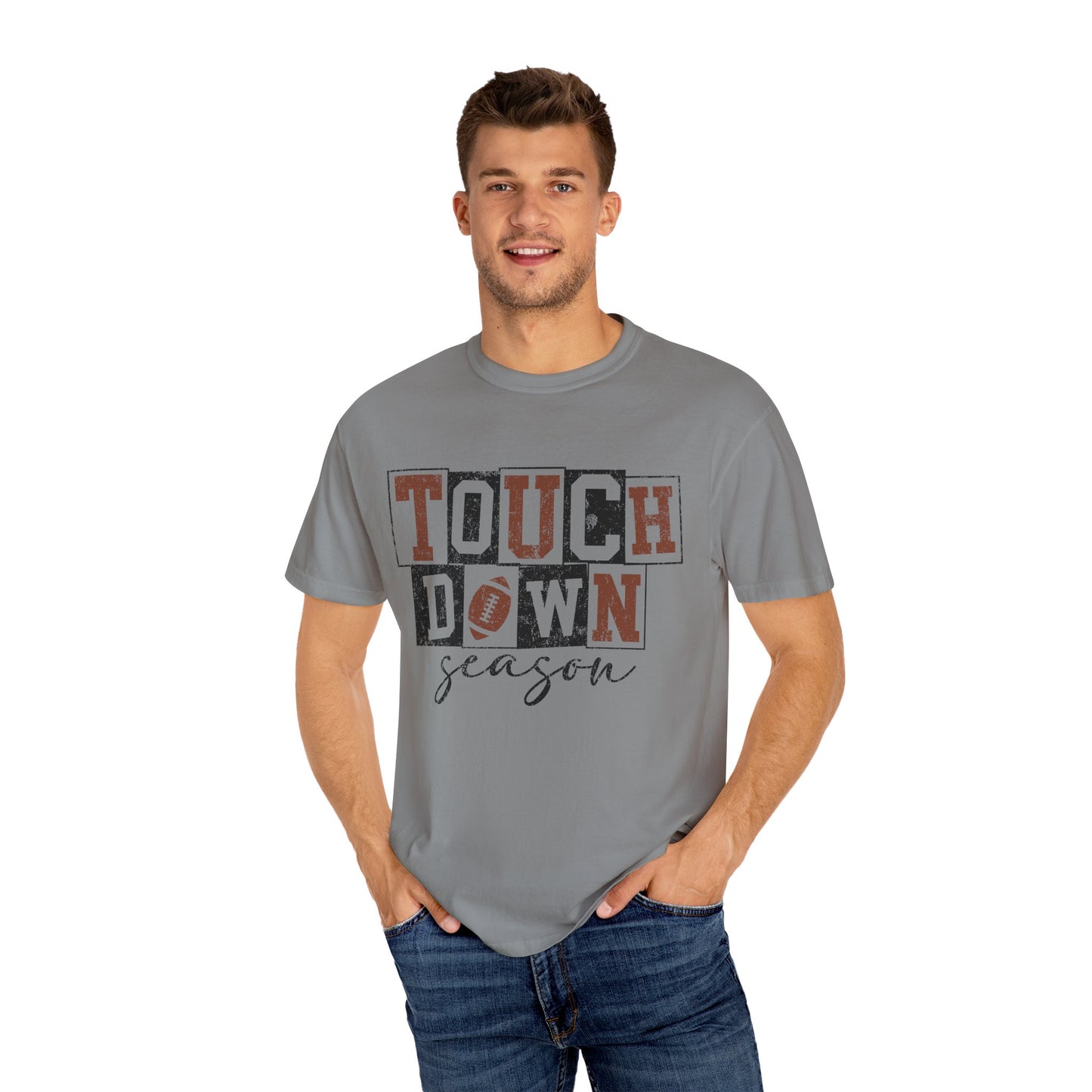 Football Season Unisex Garment-dyed Tee Comfort Color T-shirt - Touch Down Gift Ideas