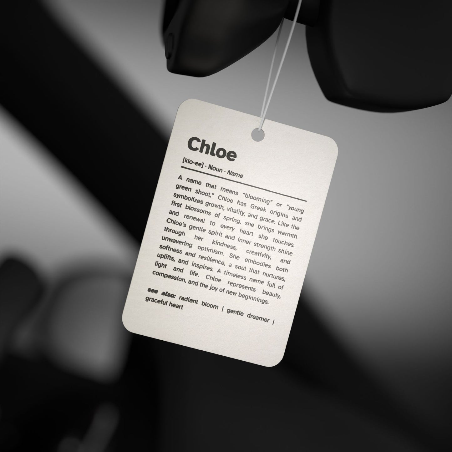 Chloe Name Meaning Car Air Freshener | Gift Ideas