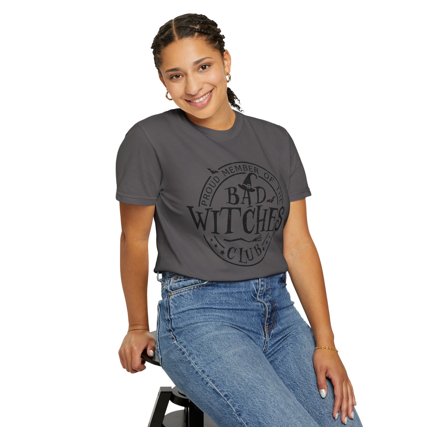 Bad Witches Club Unisex Garment-dyed Tee Comfort Color T-shirt - Halloween Holiday Season Gift Ideas