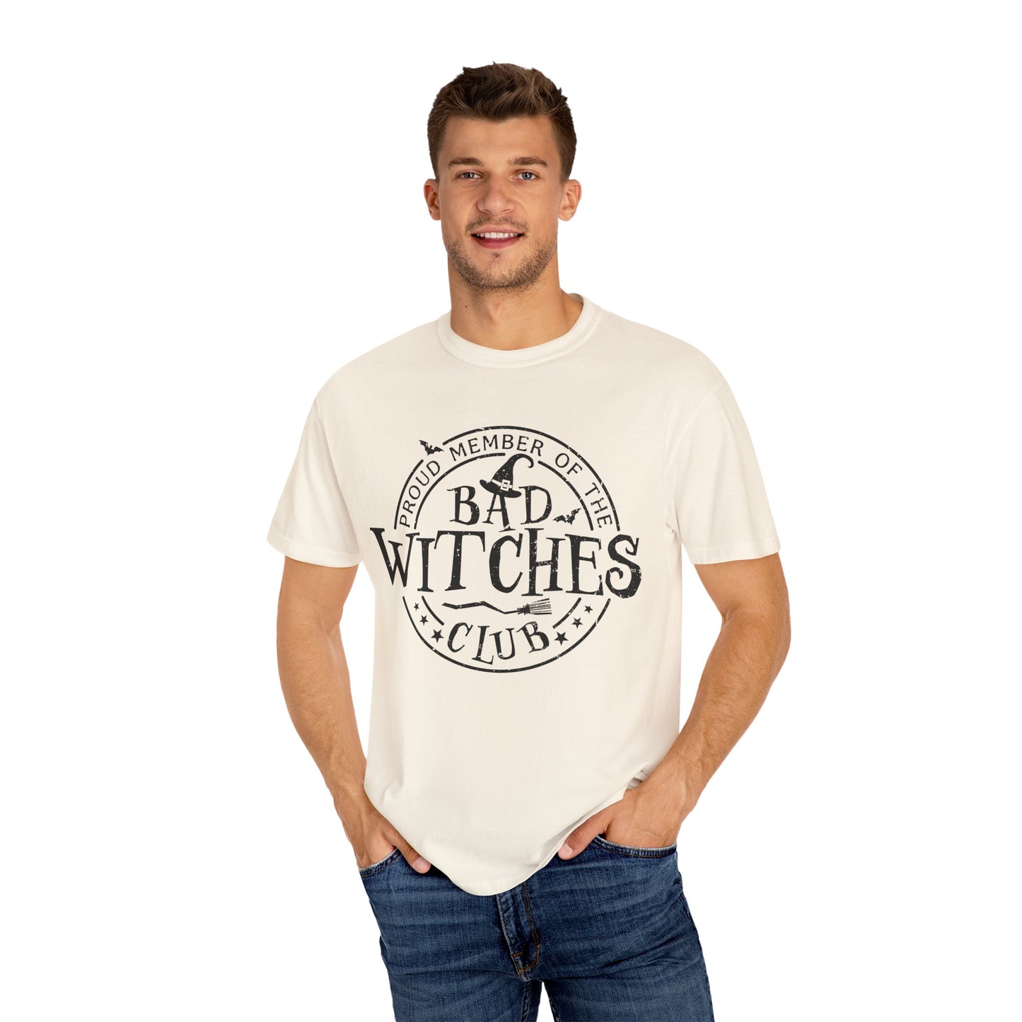 Bad Witches Club Unisex Garment-dyed Tee Comfort Color T-shirt - Halloween Holiday Season Gift Ideas