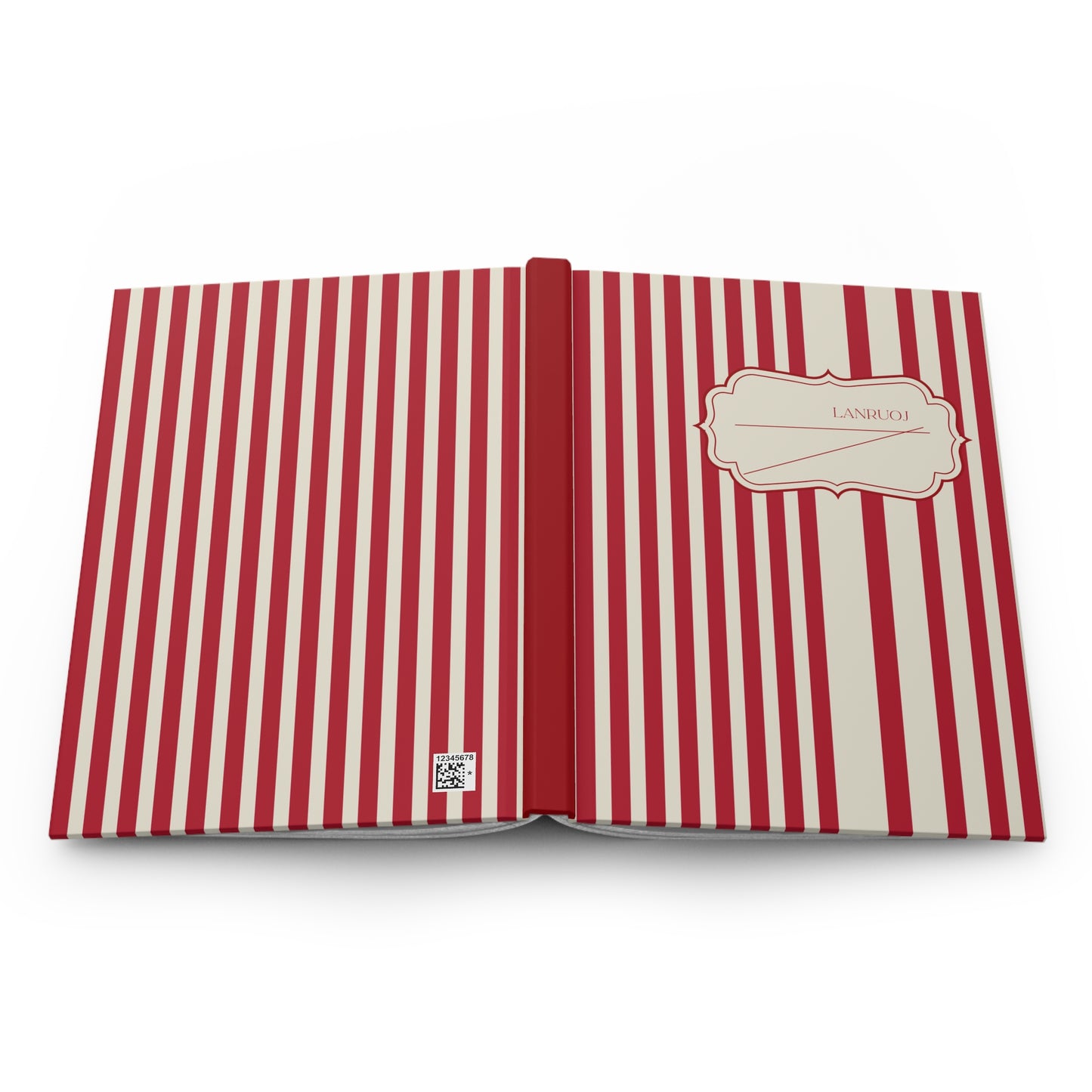 Unique Expensive Ugly Weird Error Red and White Striped Hardcover Notebook Journal | College School Student Teacher Book Lover Gift