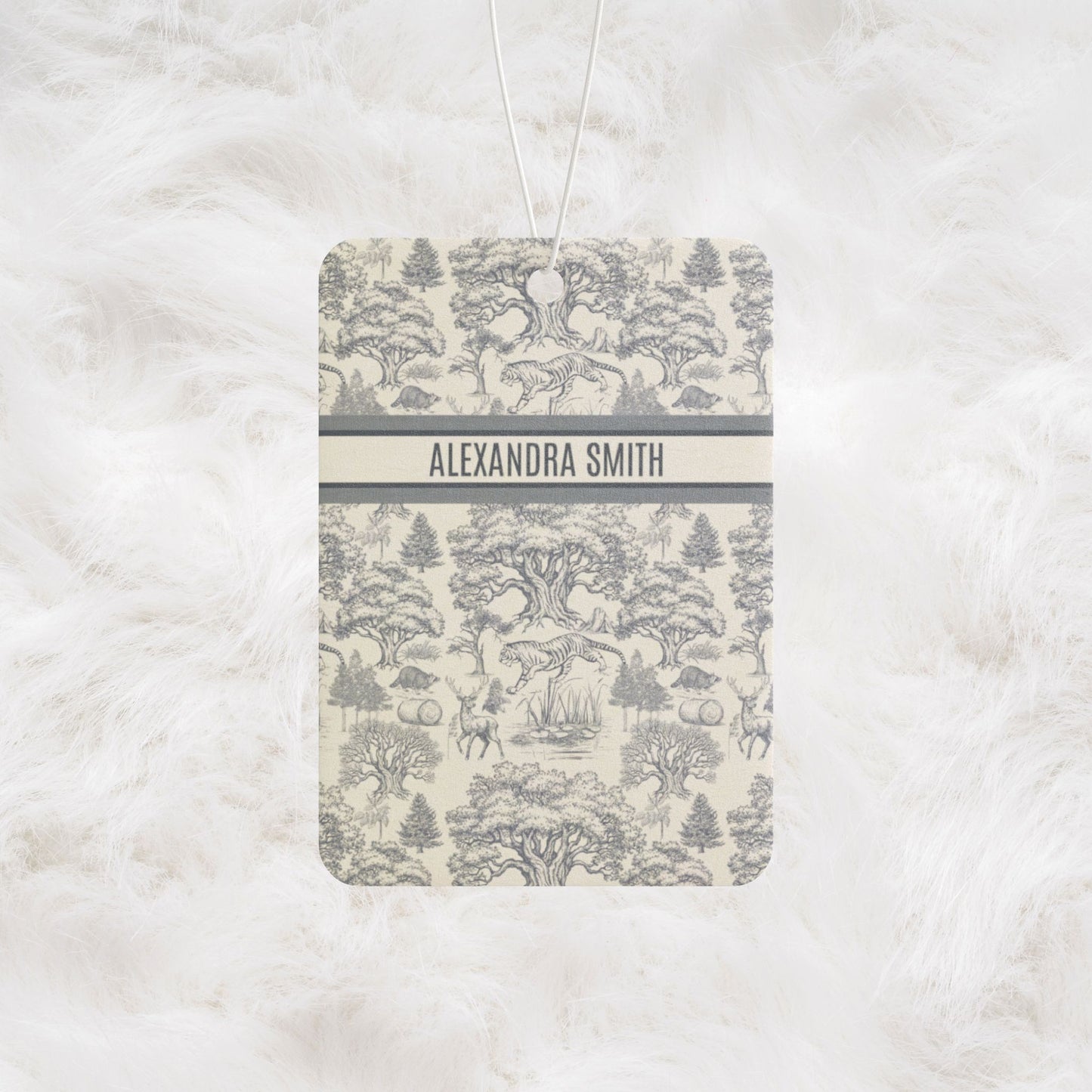 Personalized Name Luxury Vintage Toile De Jouy French Nature Landscape Car Air Freshener Version 2