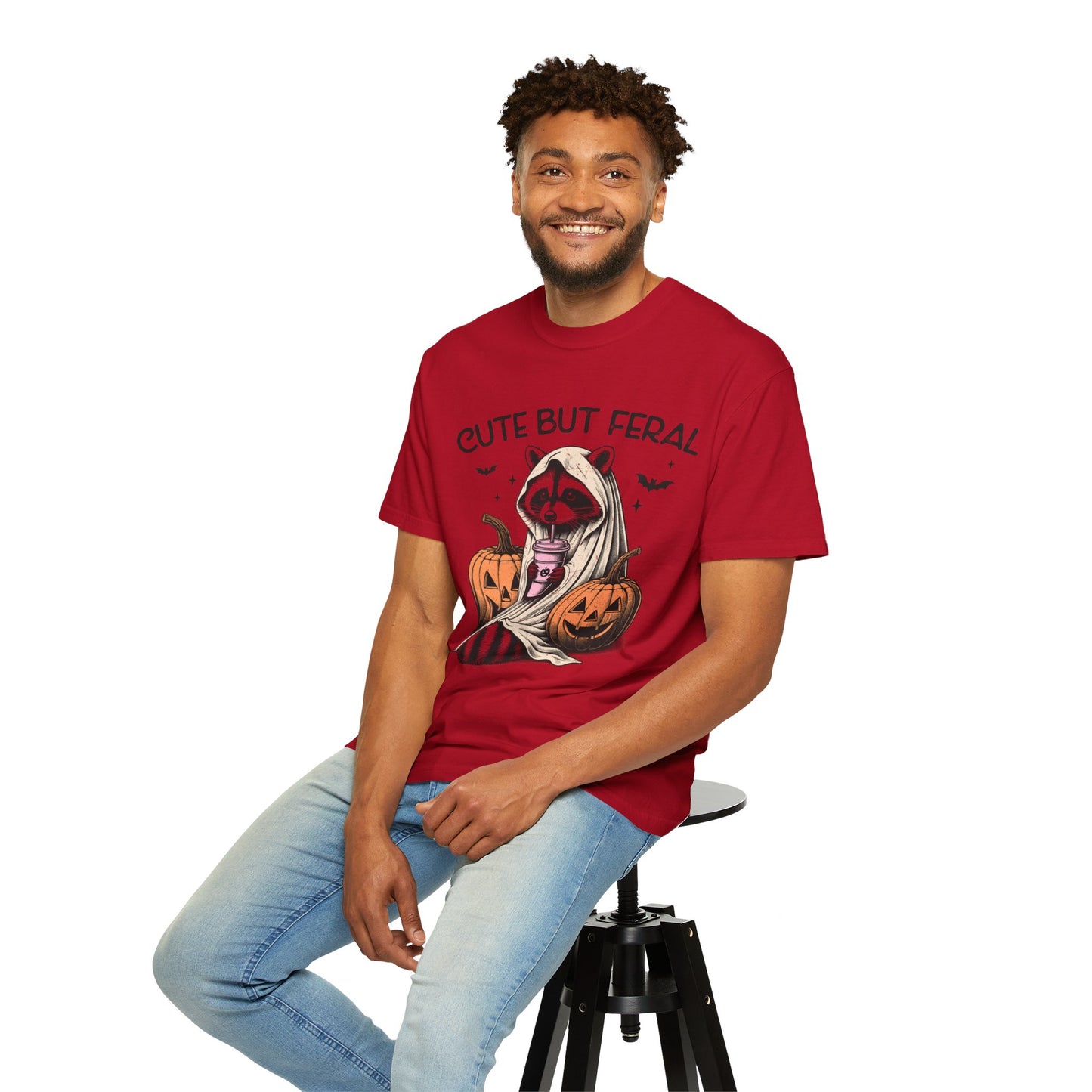 Raccoon Garment-dyed Tee Comfort Color T-shirt - Cute and Feral Halloween Season Gift Ideas