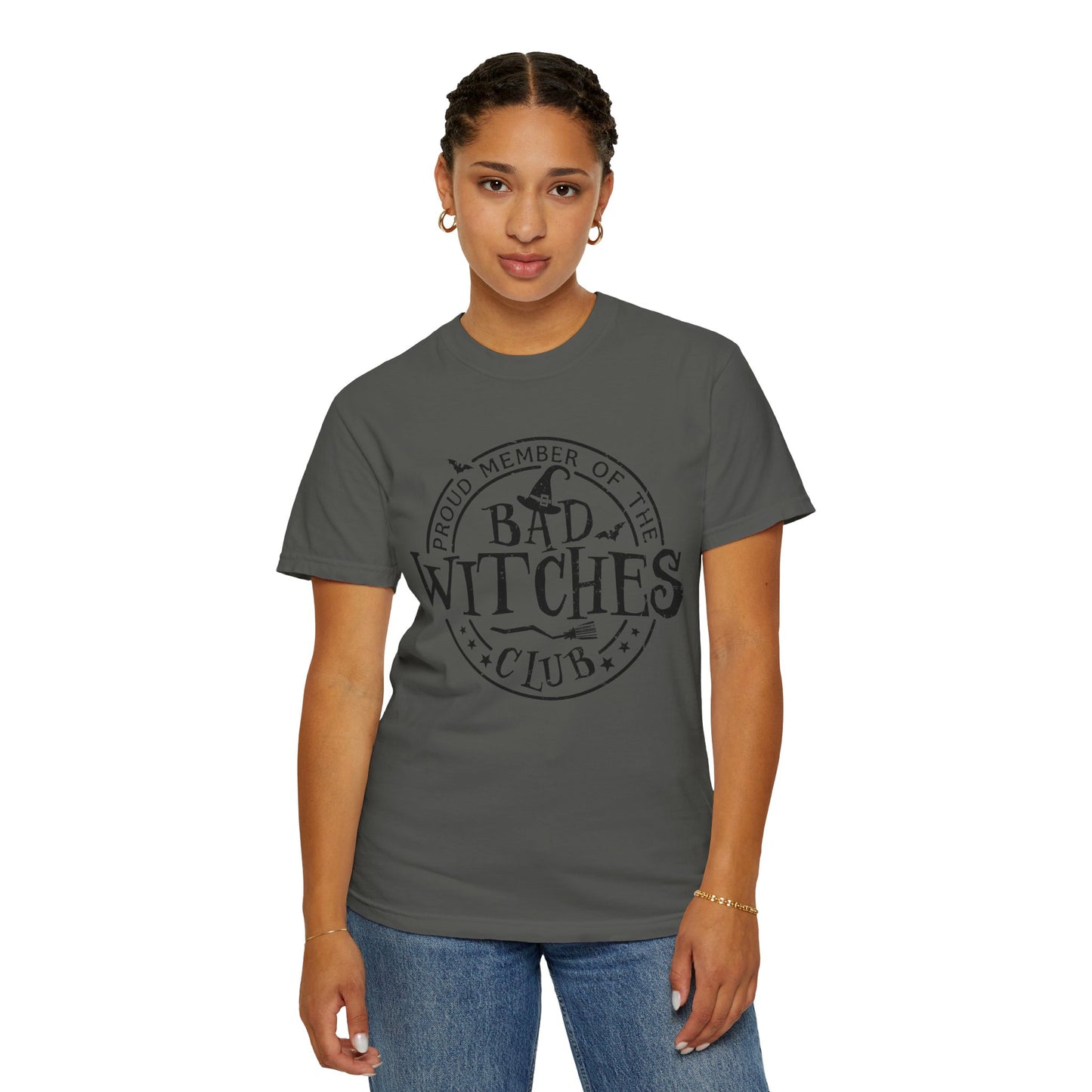 Bad Witches Club Unisex Garment-dyed Tee Comfort Color T-shirt - Halloween Holiday Season Gift Ideas