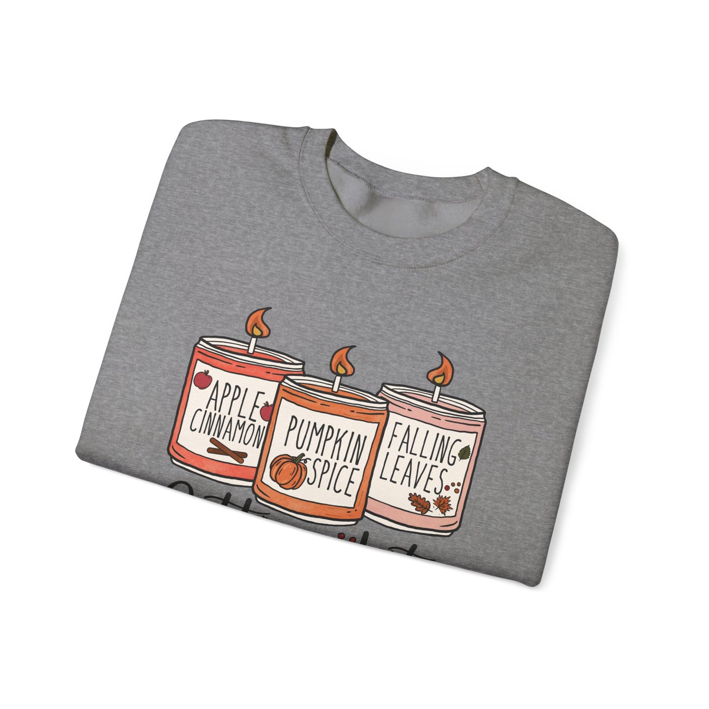 Halloween Candles Fall Season Vibe Unisex Heavy Blend™ Crewneck Sweatshirt