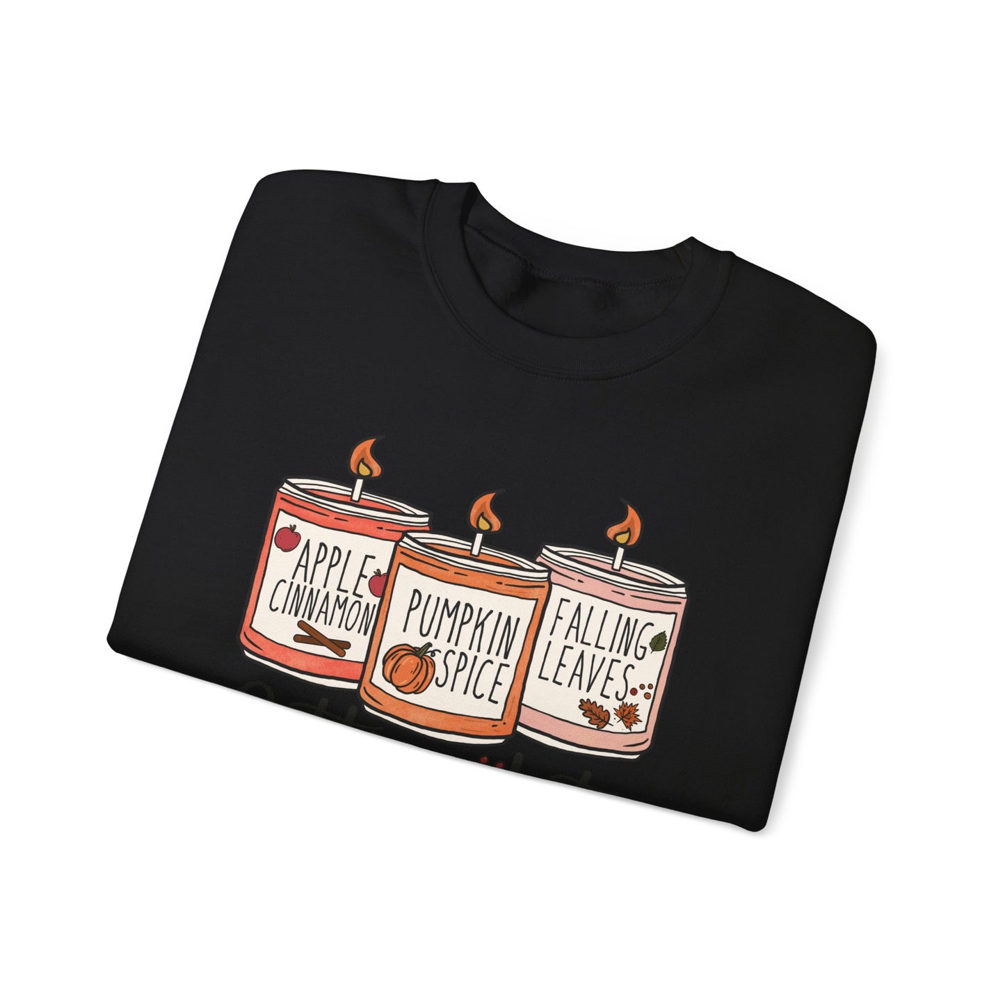 Halloween Candles Fall Season Vibe Unisex Heavy Blend™ Crewneck Sweatshirt