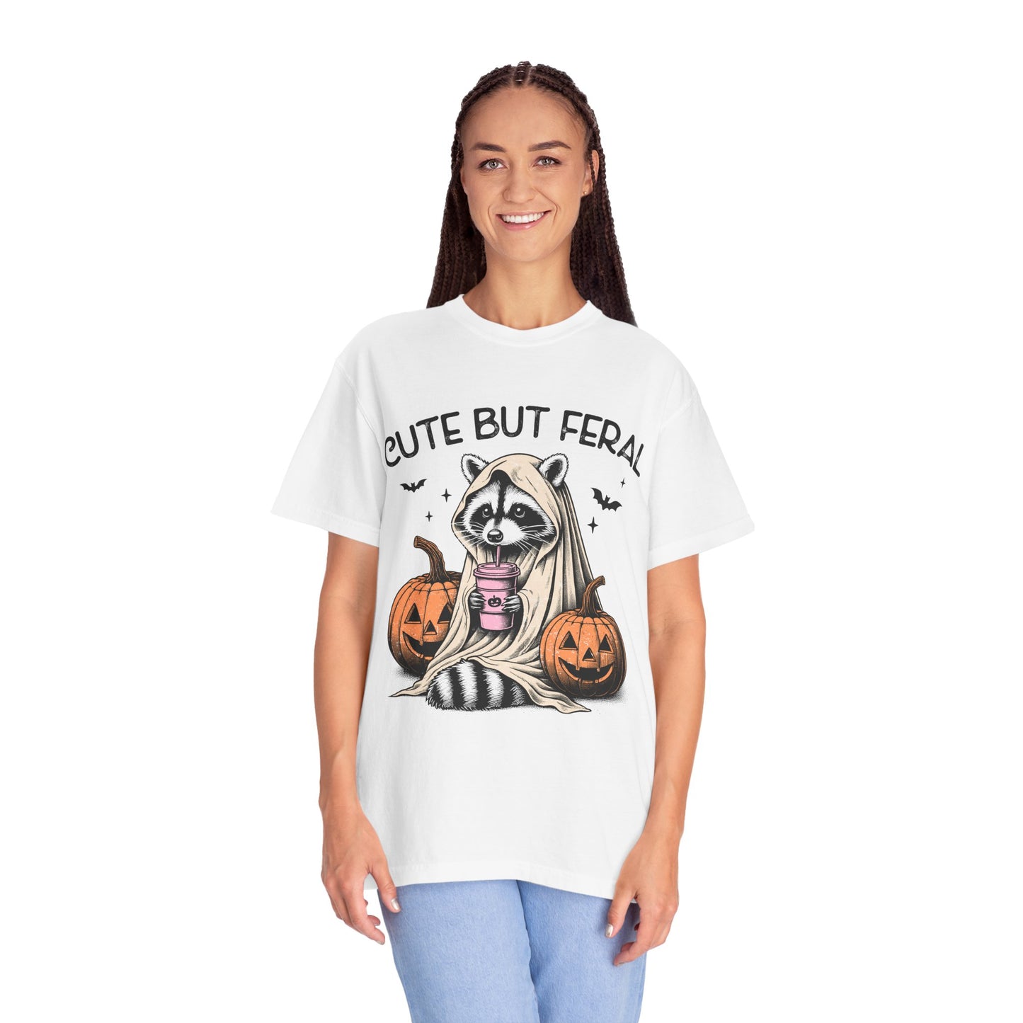 Raccoon Garment-dyed Tee Comfort Color T-shirt - Cute and Feral Halloween Season Gift Ideas