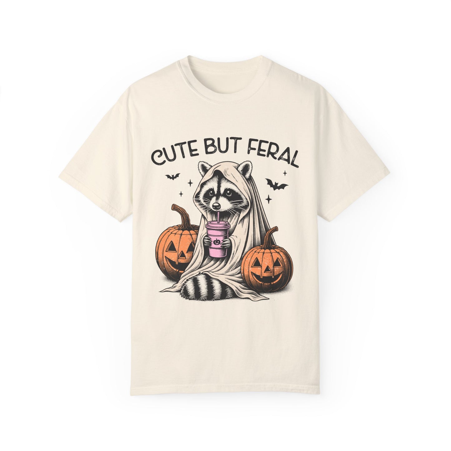 Raccoon Garment-dyed Tee Comfort Color T-shirt - Cute and Feral Halloween Season Gift Ideas