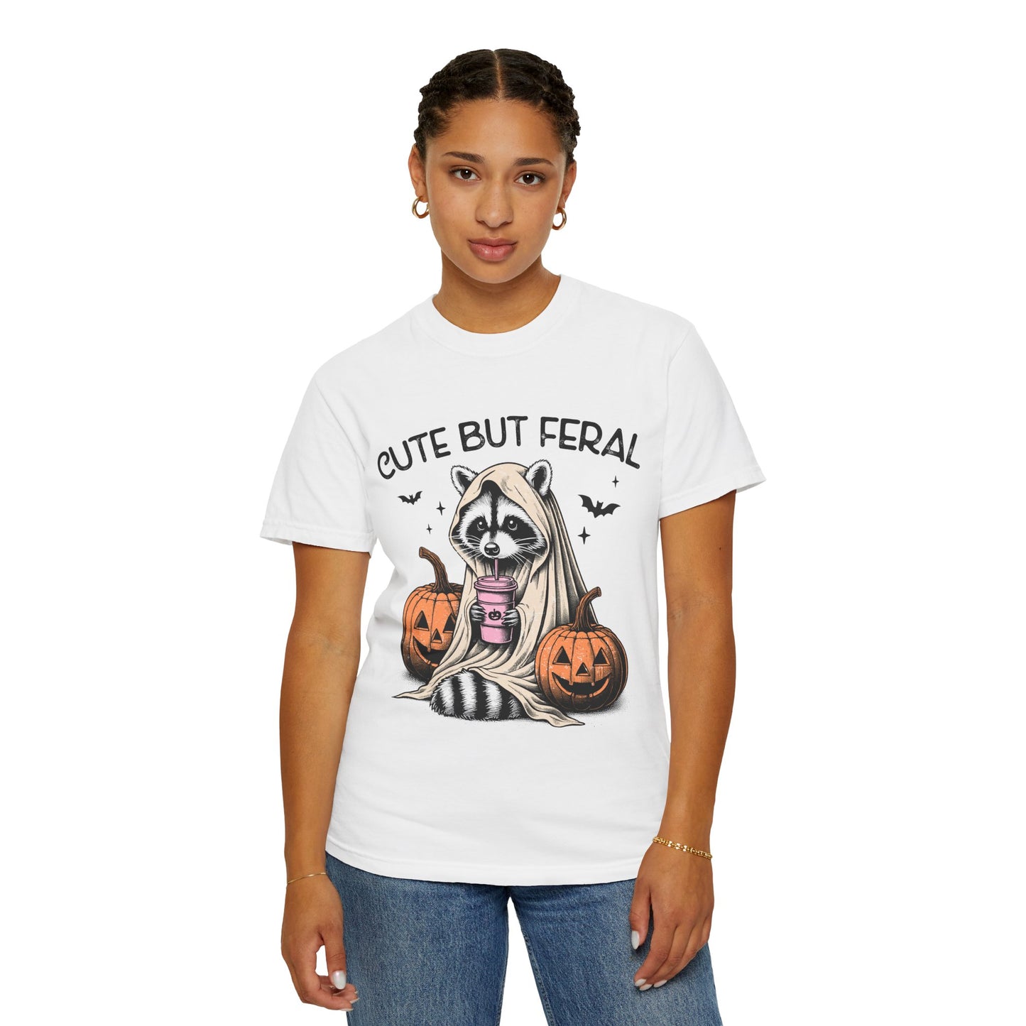 Raccoon Garment-dyed Tee Comfort Color T-shirt - Cute and Feral Halloween Season Gift Ideas