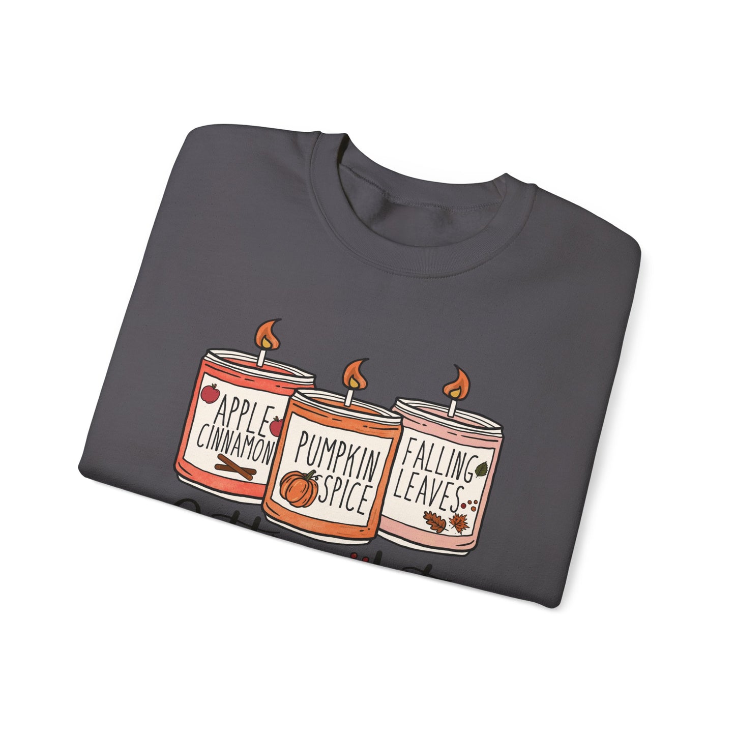 Halloween Candles Fall Season Vibe Unisex Heavy Blend™ Crewneck Sweatshirt