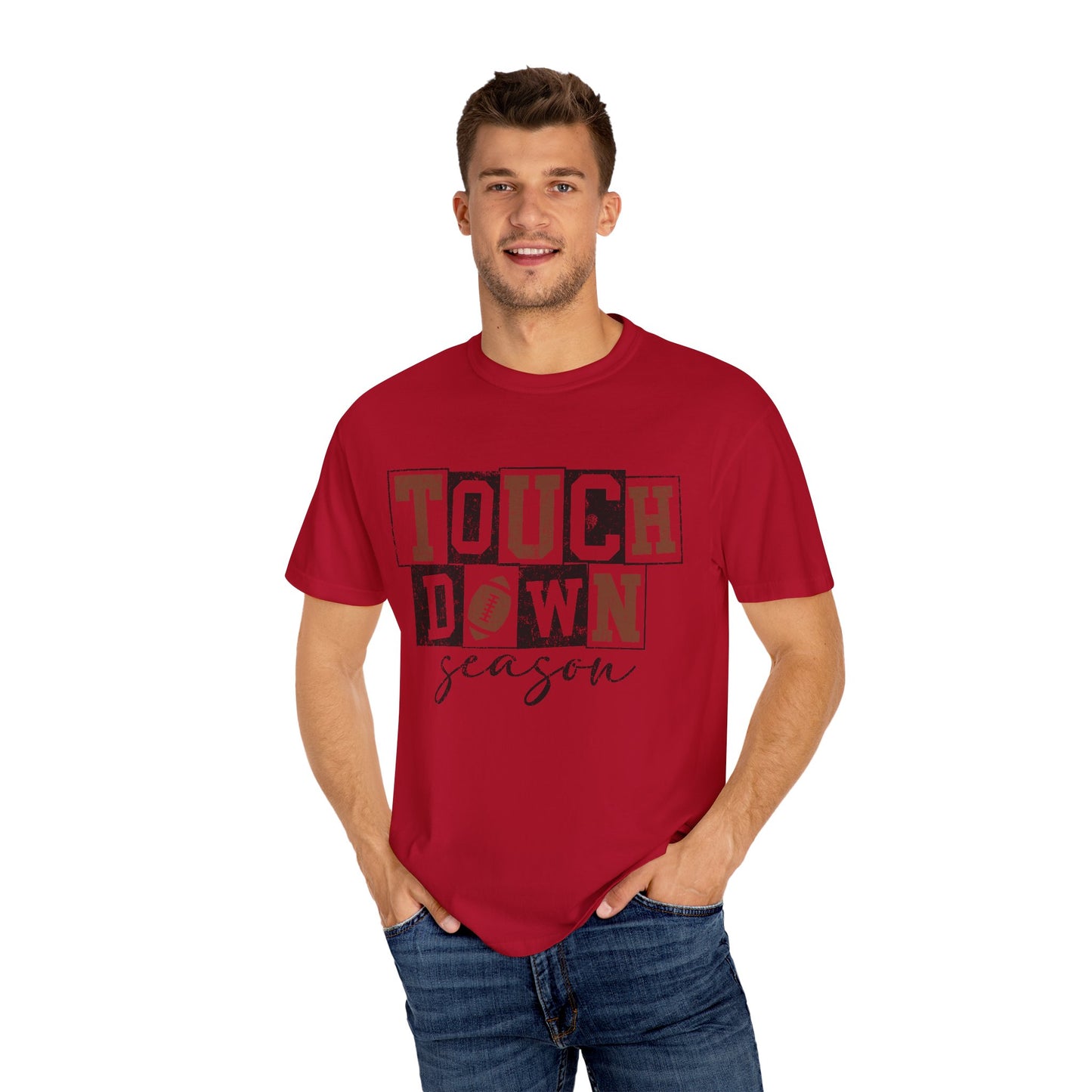 Football Season Unisex Garment-dyed Tee Comfort Color T-shirt - Touch Down Gift Ideas