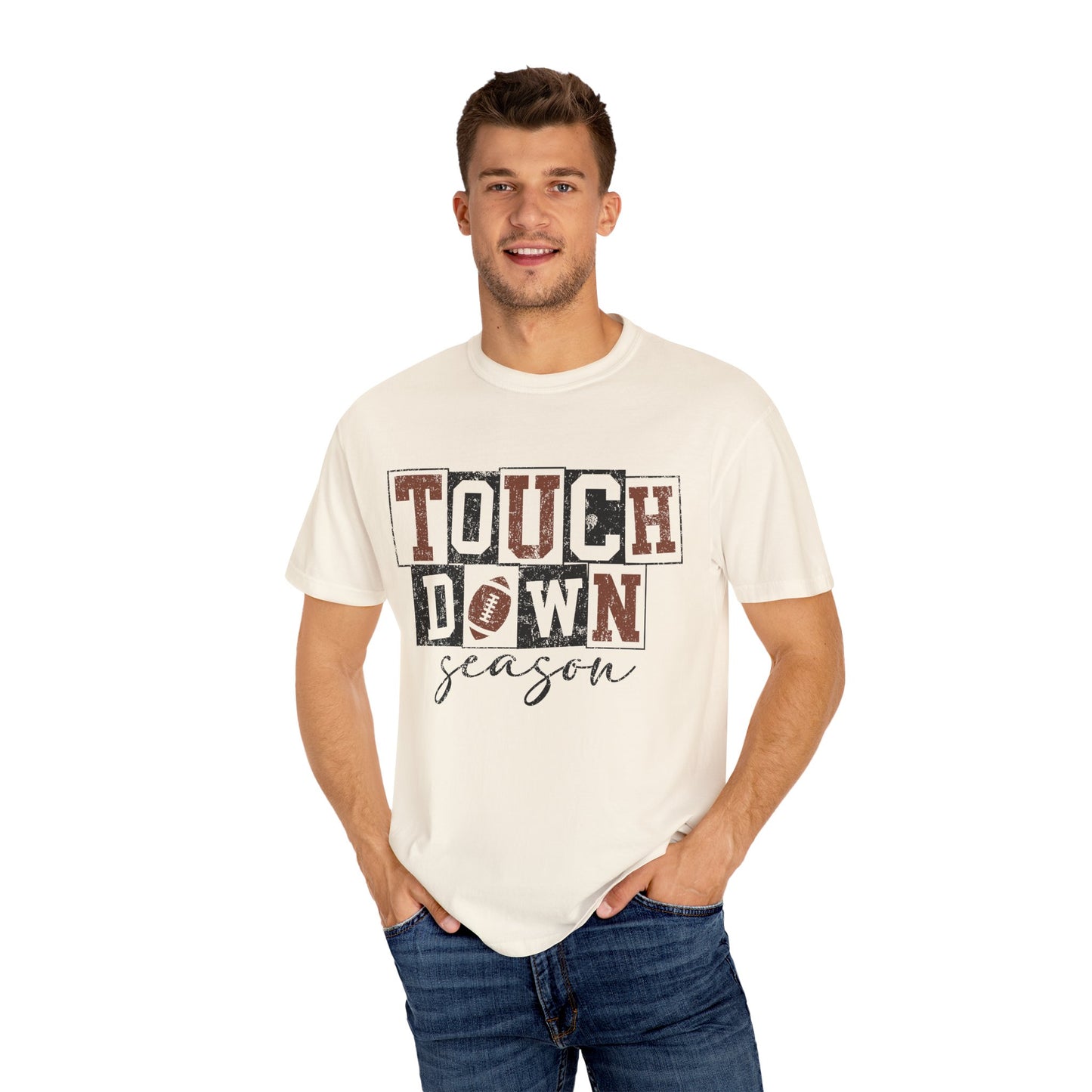 Football Season Unisex Garment-dyed Tee Comfort Color T-shirt - Touch Down Gift Ideas