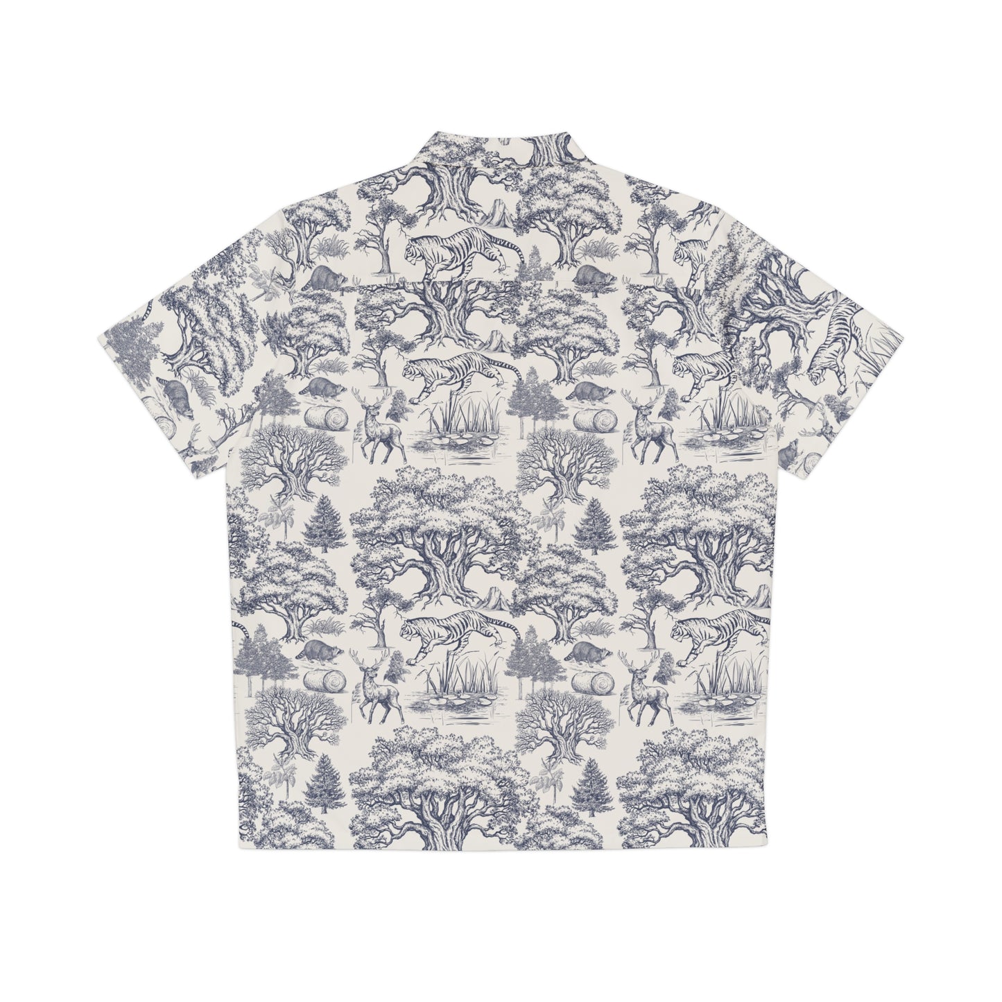 Luxury Toile De Jouy Seamless Nature Landscape Pattern Hawaiian Shirt