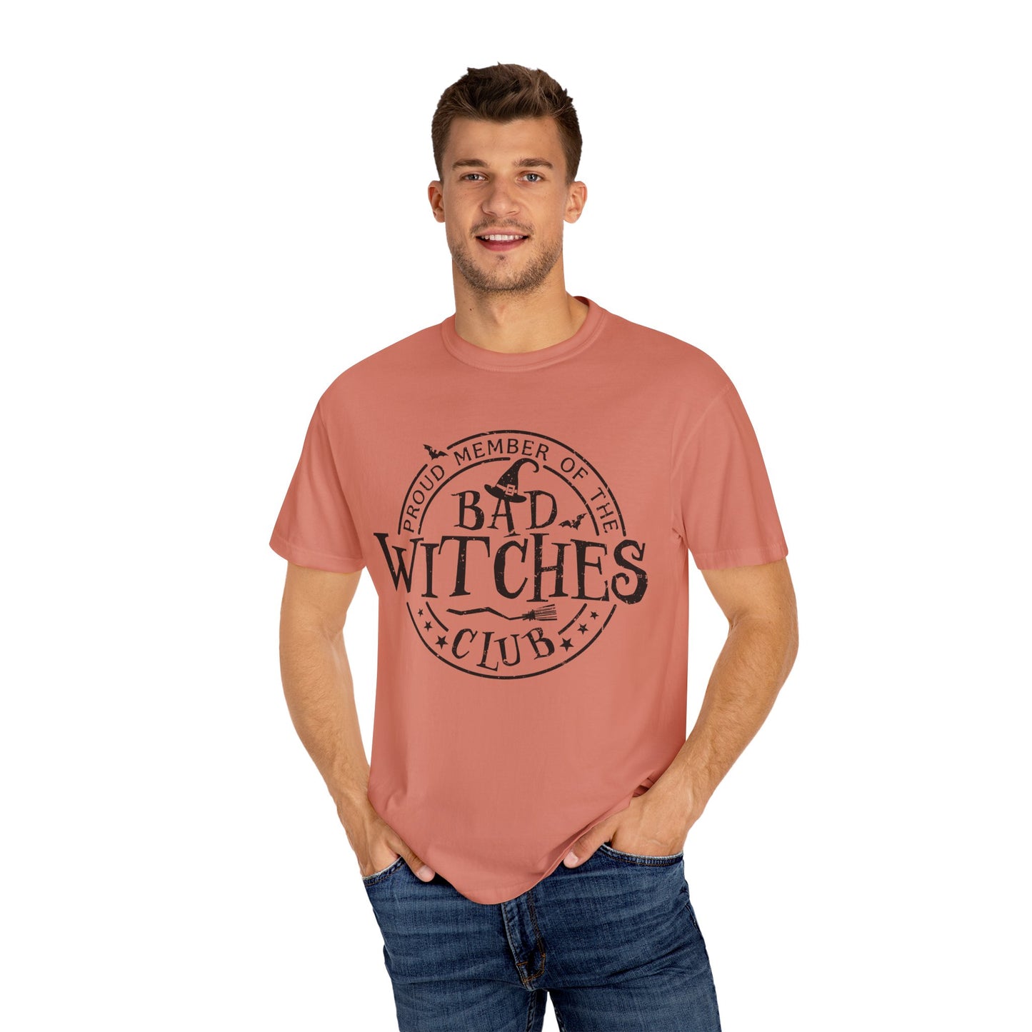 Bad Witches Club Unisex Garment-dyed Tee Comfort Color T-shirt - Halloween Holiday Season Gift Ideas