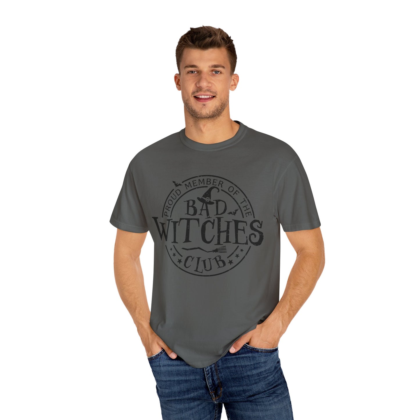 Bad Witches Club Unisex Garment-dyed Tee Comfort Color T-shirt - Halloween Holiday Season Gift Ideas