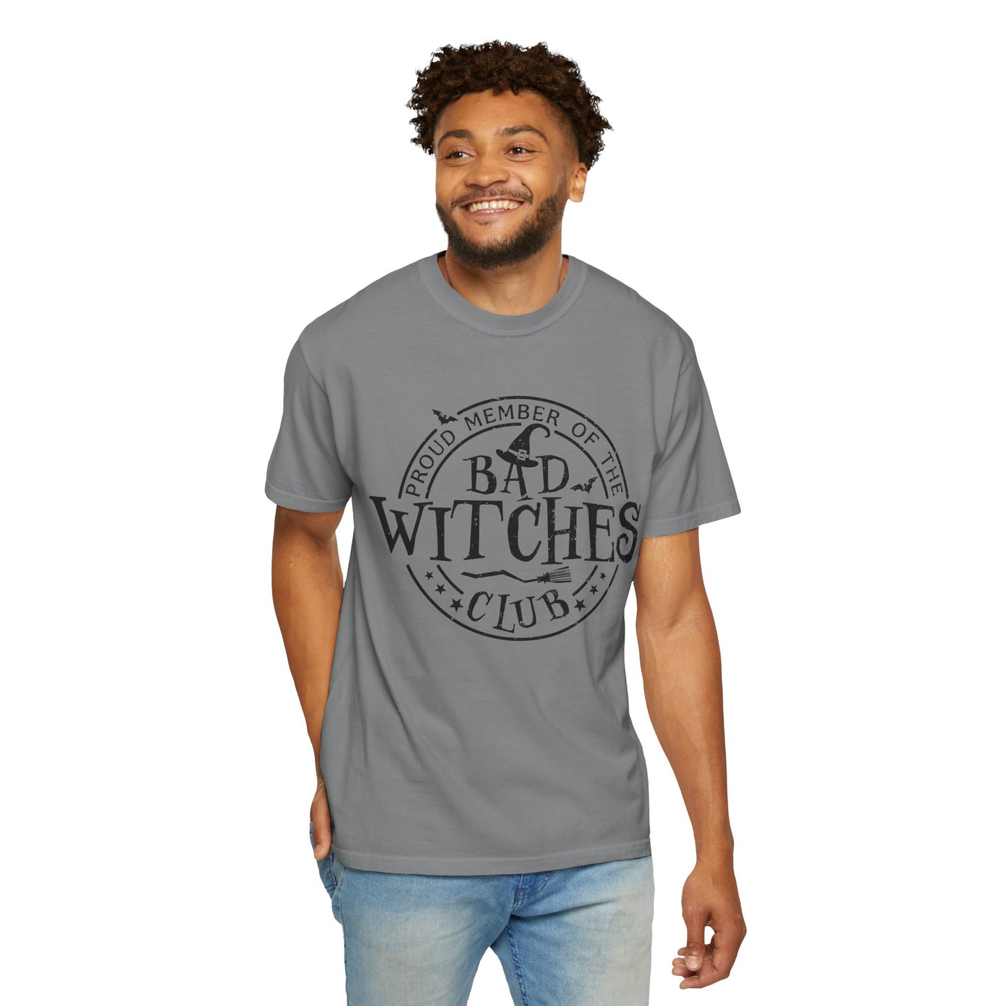 Bad Witches Club Unisex Garment-dyed Tee Comfort Color T-shirt - Halloween Holiday Season Gift Ideas