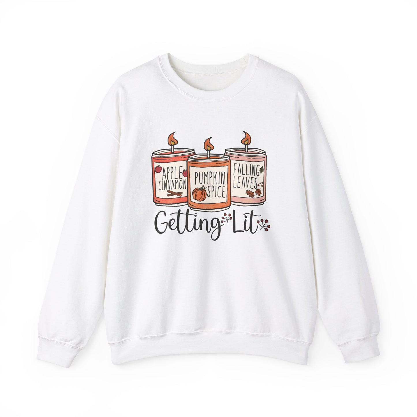 Halloween Candles Fall Season Vibe Unisex Heavy Blend™ Crewneck Sweatshirt