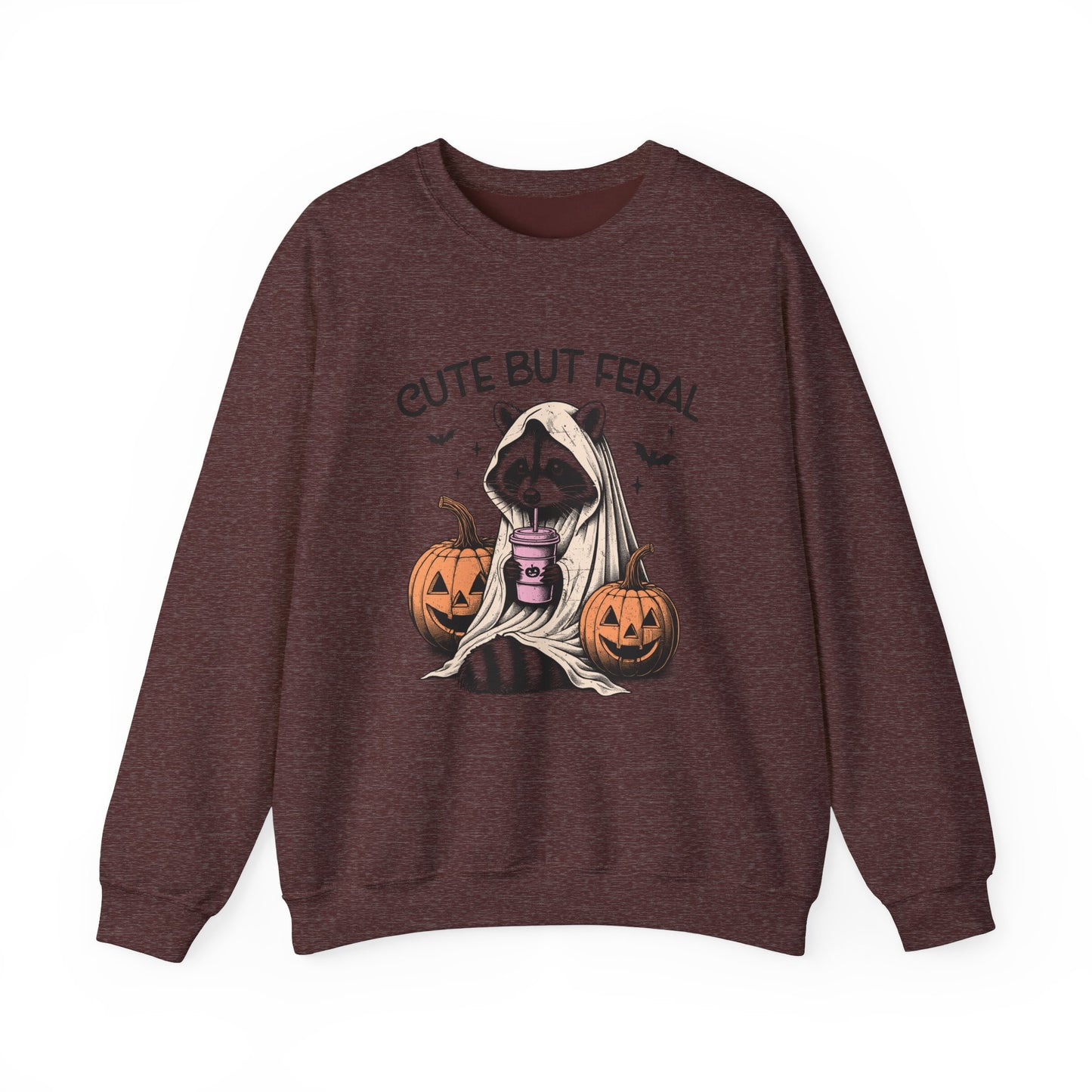 Raccoon Unisex Heavy Blend™ Crewneck Sweatshirt Cute and Feral Halloween Season Gift Ideas