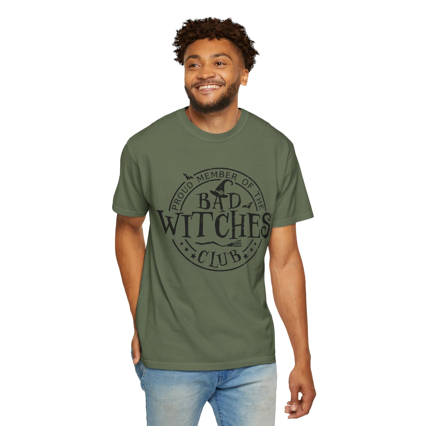 Bad Witches Club Unisex Garment-dyed Tee Comfort Color T-shirt - Halloween Holiday Season Gift Ideas