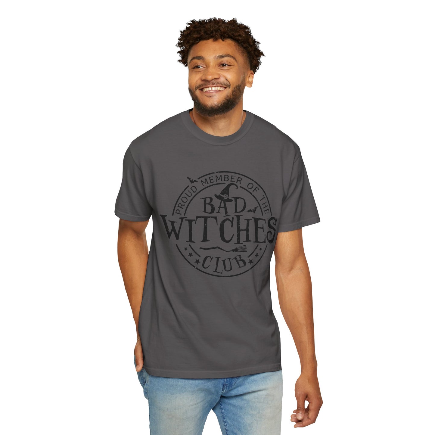 Bad Witches Club Unisex Garment-dyed Tee Comfort Color T-shirt - Halloween Holiday Season Gift Ideas