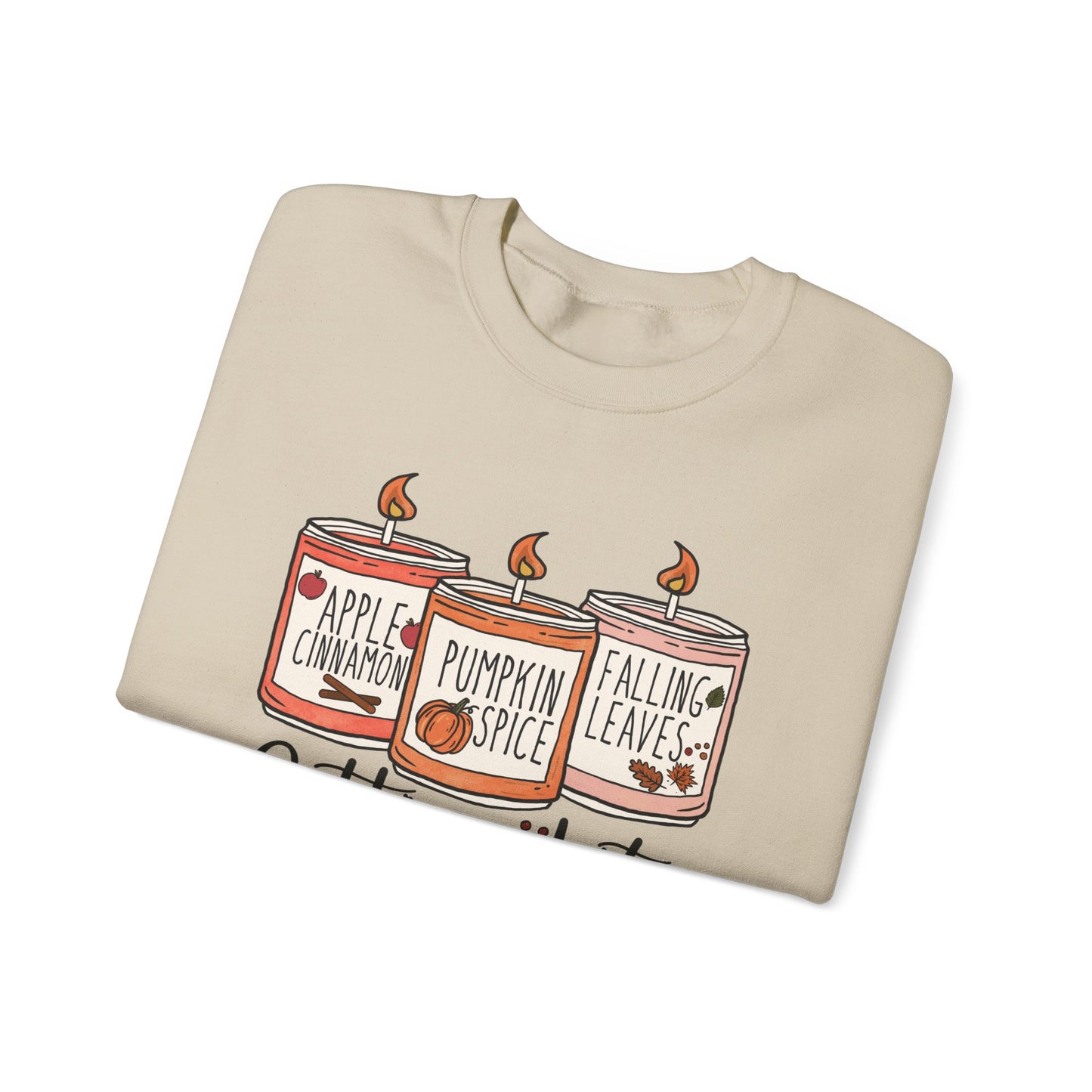 Halloween Candles Fall Season Vibe Unisex Heavy Blend™ Crewneck Sweatshirt