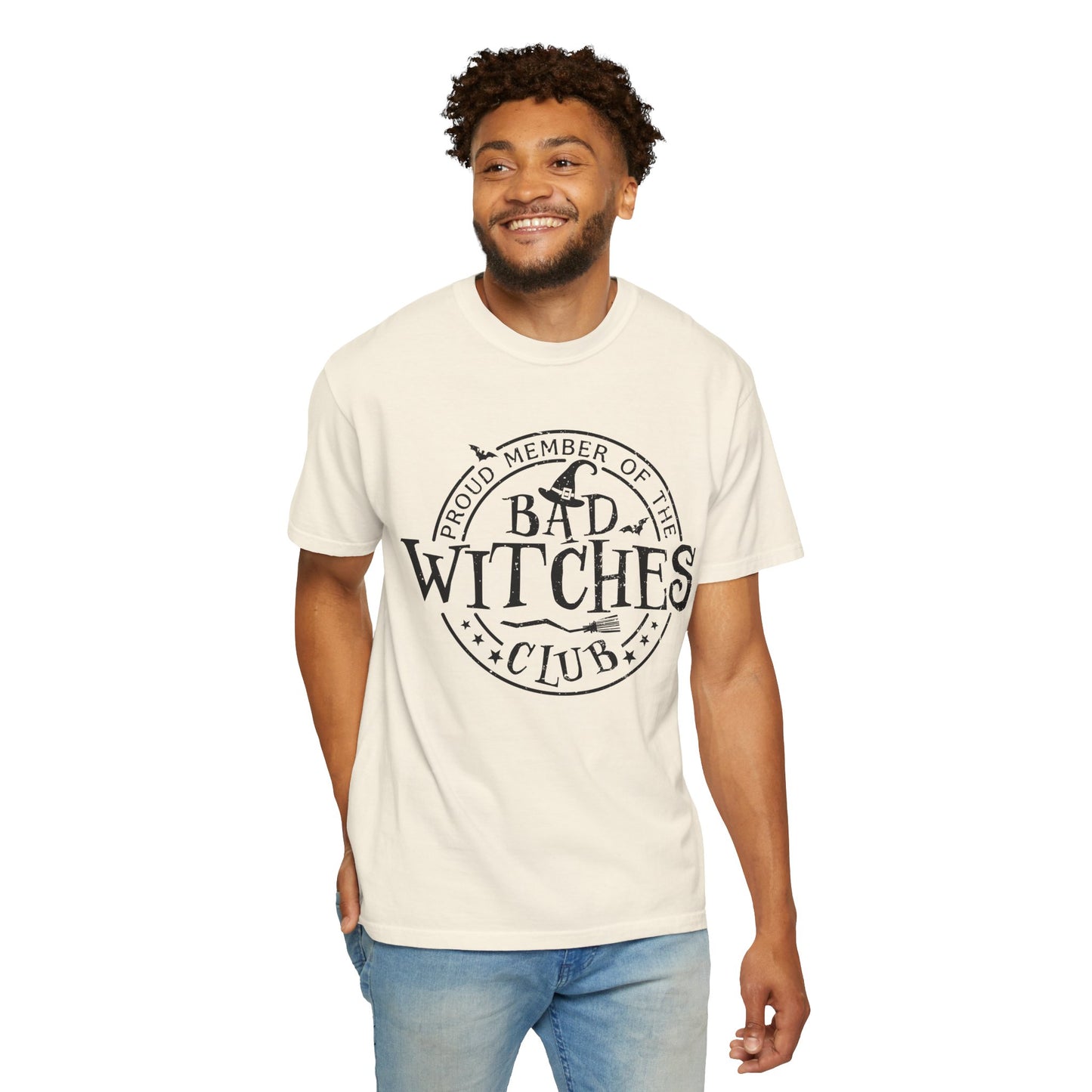 Bad Witches Club Unisex Garment-dyed Tee Comfort Color T-shirt - Halloween Holiday Season Gift Ideas