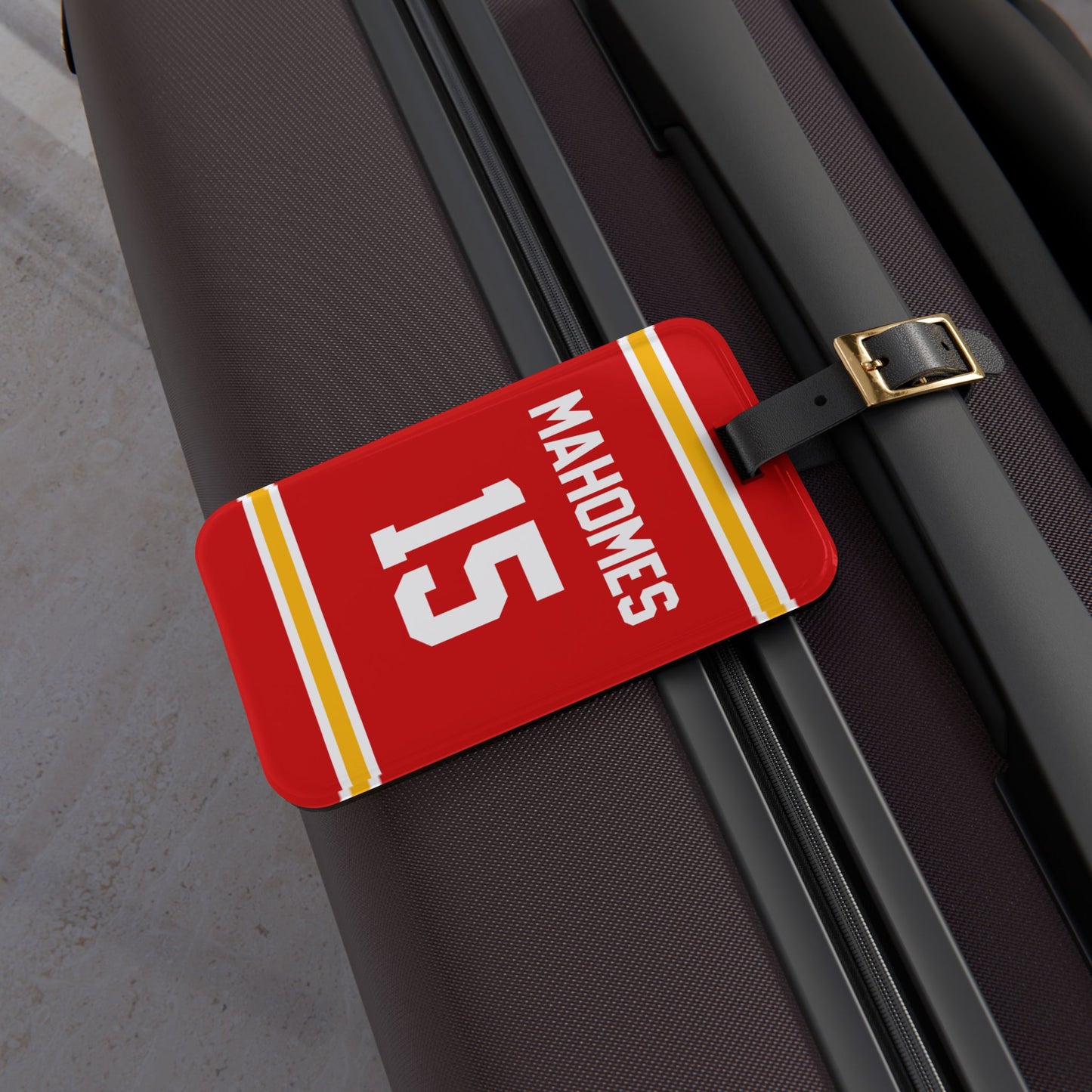 Personalized Name & Number Travel ID Kansas City Chiefs Sport Football Fan Luggage Tag | Vacation Birthday Christmas Gift