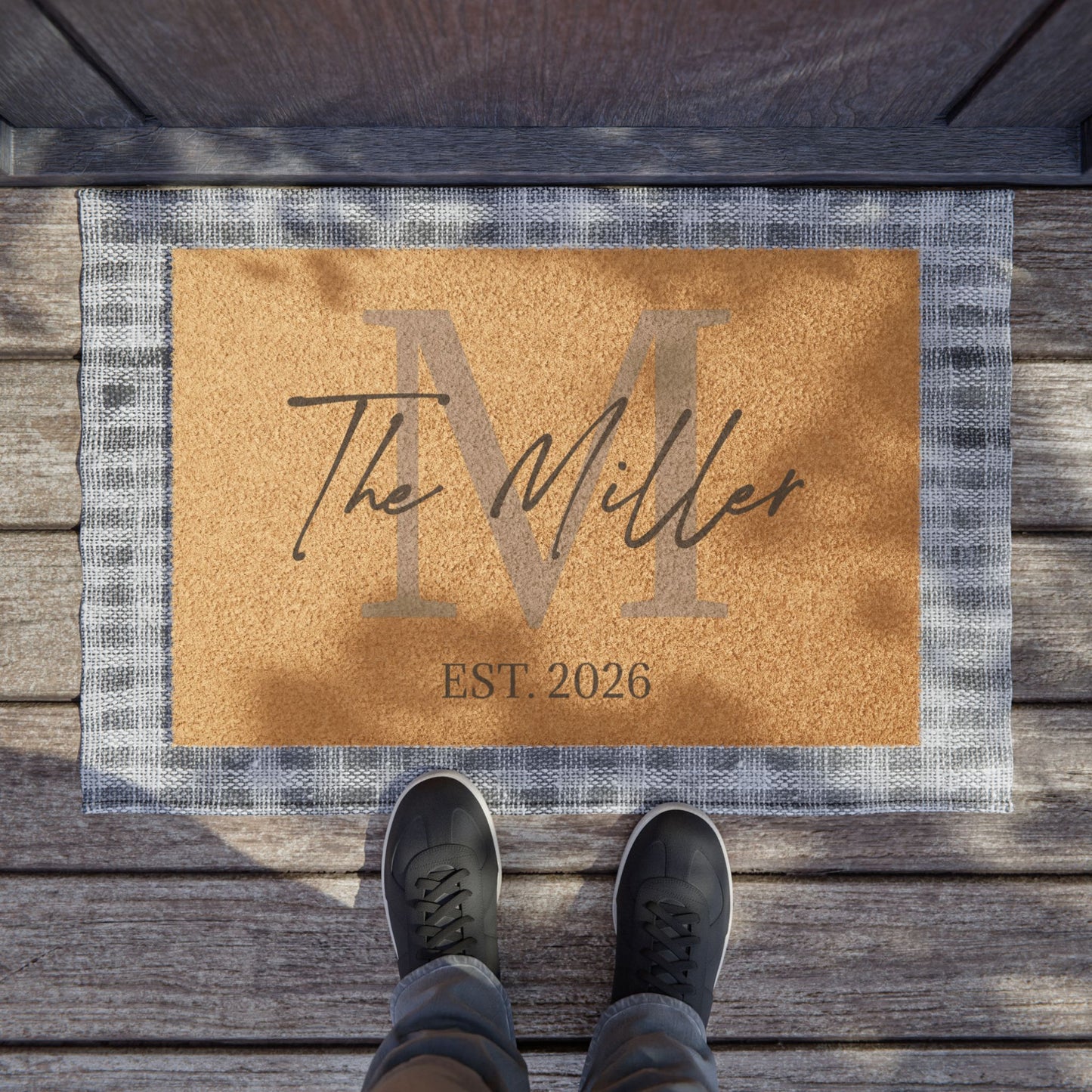 Personalized Monogram Family Name and EST Year Doormat