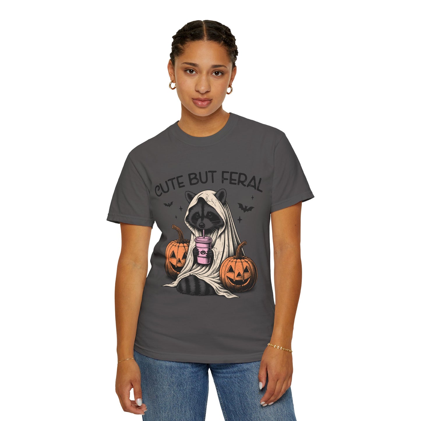 Raccoon Garment-dyed Tee Comfort Color T-shirt - Cute and Feral Halloween Season Gift Ideas