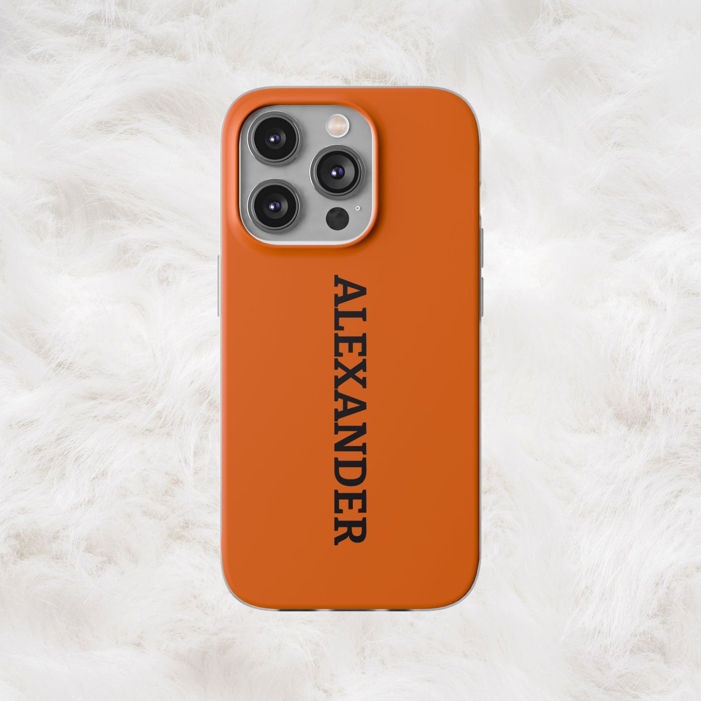 Personalized Name Text Luxury Orange Phone Case.