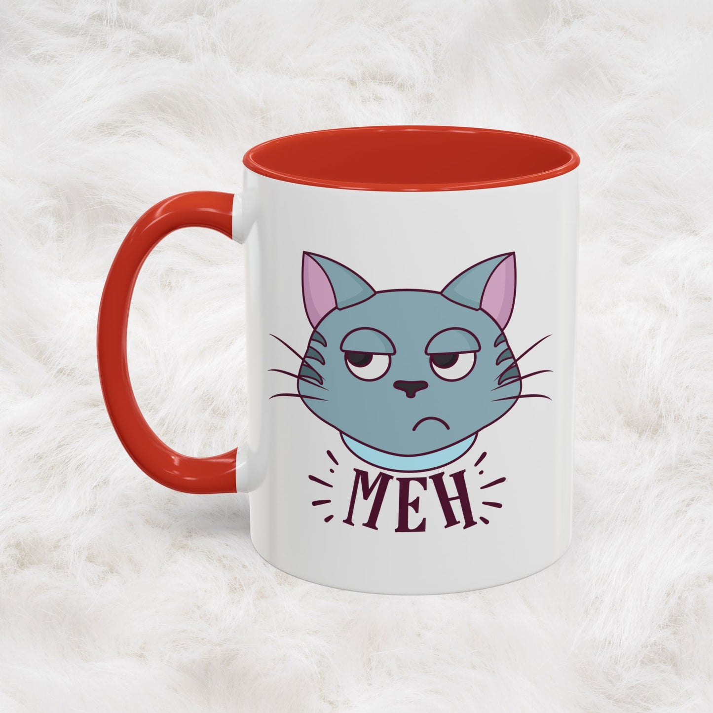 Cute Funny Meh Mug Meme Cat Coffee Tea Cup Hilarious Gift Idea