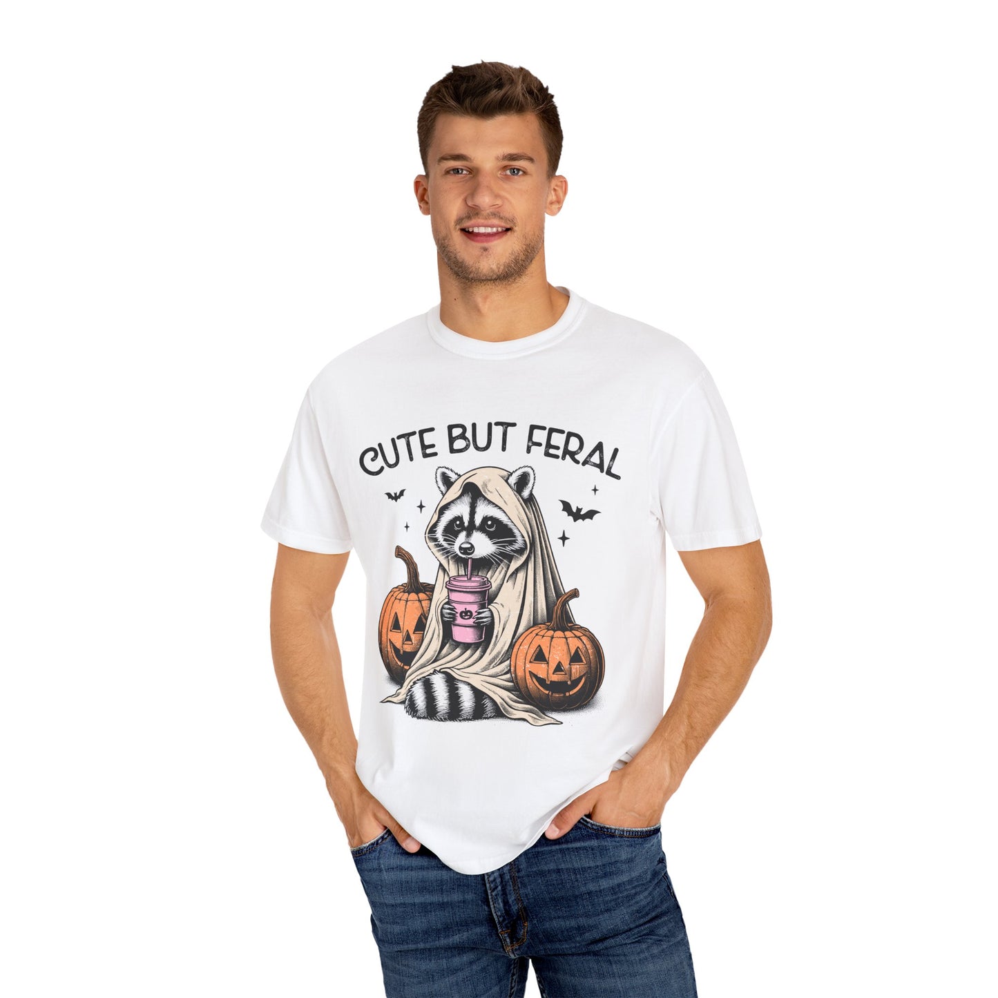 Raccoon Garment-dyed Tee Comfort Color T-shirt - Cute and Feral Halloween Season Gift Ideas