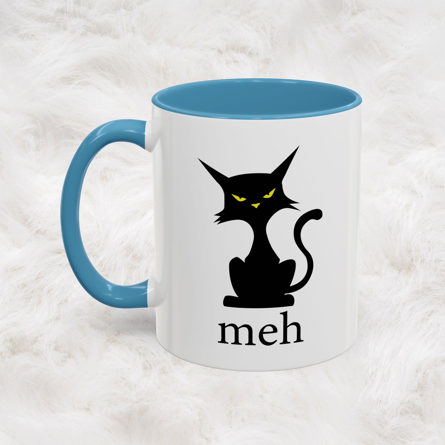 Cute Funny Meh Cat Mug Meme Hilarious Gift Idea Coffee Tea Cup