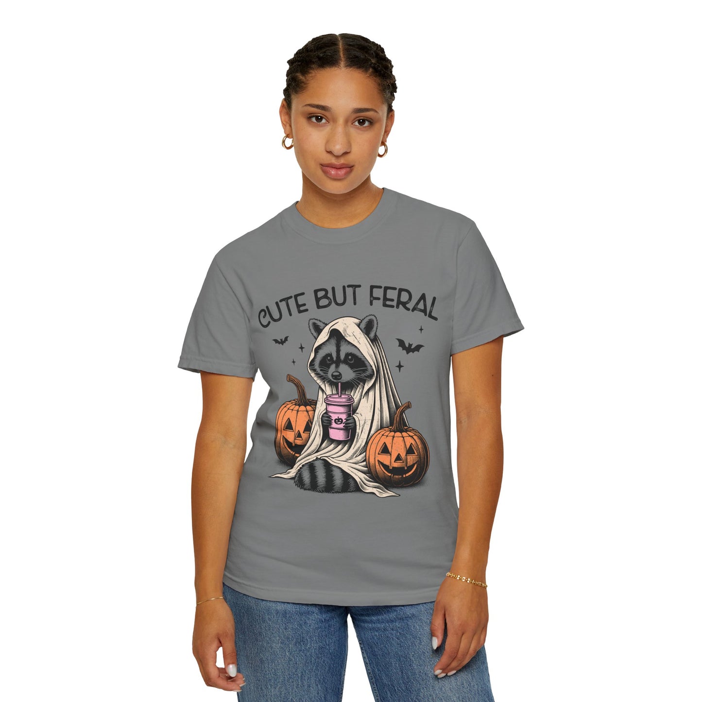 Raccoon Garment-dyed Tee Comfort Color T-shirt - Cute and Feral Halloween Season Gift Ideas