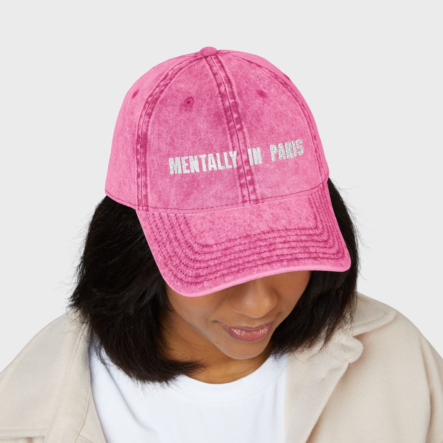Personalized Any Special Place You Love | Mentally in Paris Vintage Embroidered Cap