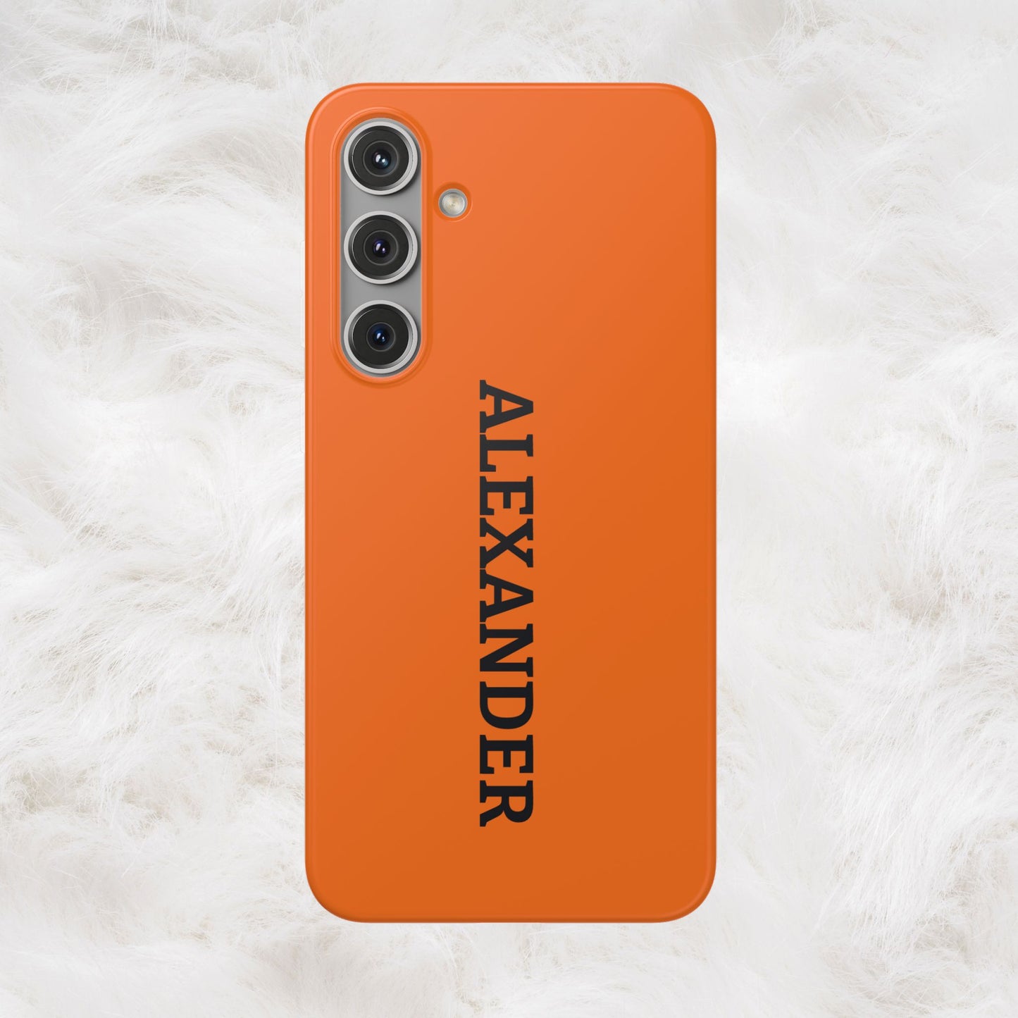 Personalized Name Text Luxury Orange Phone Case.